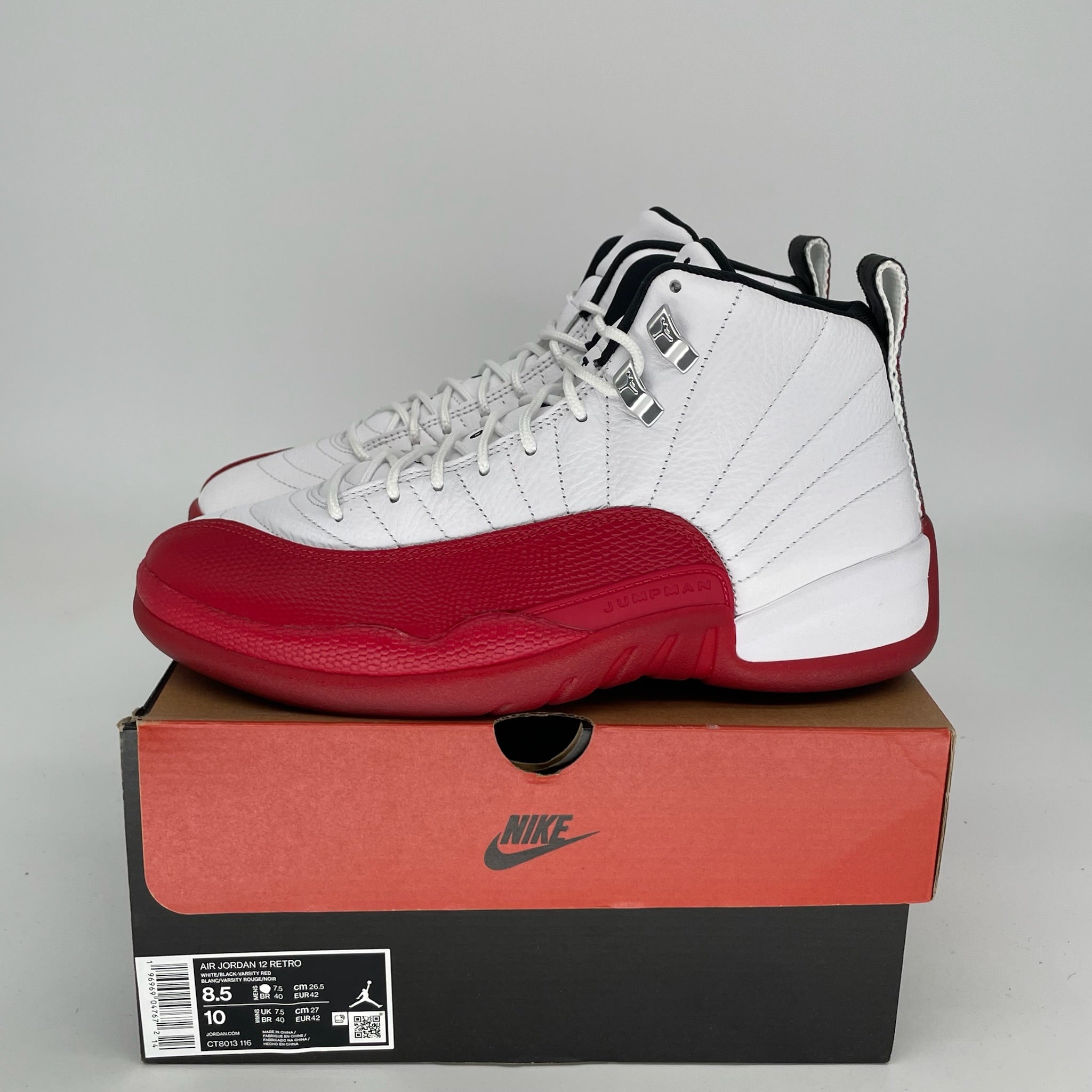 Original: AIR JORDAN 12 CHERRY SIZE 8.5 CT8013 116   Optimized: Air Jordan 12 Retro 