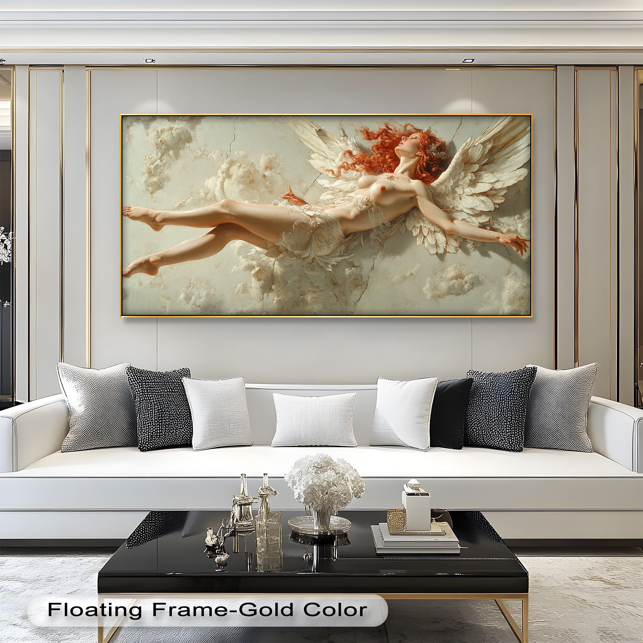 Ascension of the Flame - Mythological Angel Oil Painting Wall Art for Home Decor, Living Room, Bedroom & Office