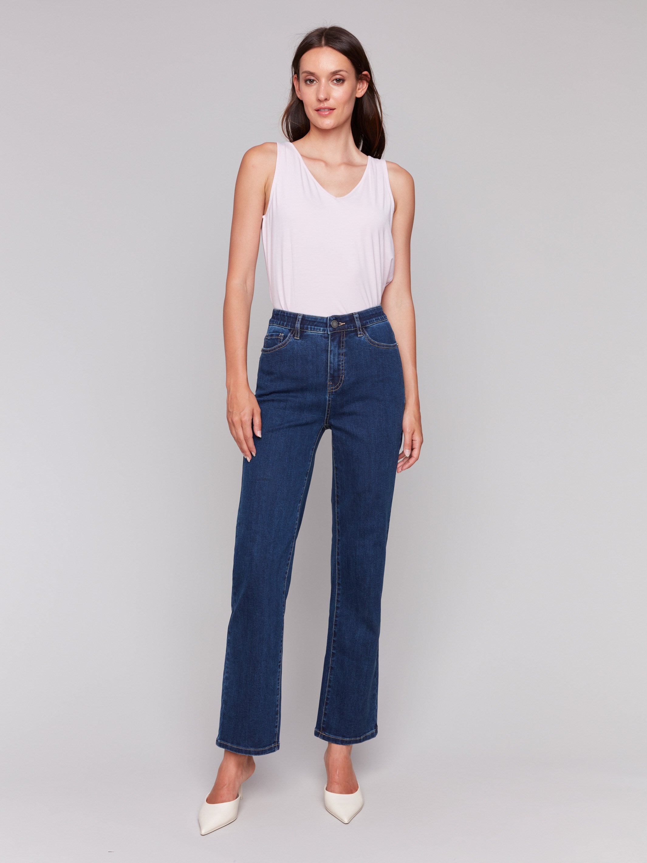 Charlotte Straight Leg Jeans for Women - Classic Indigo Denim Pants with Stretch Comfort | Perfect for Casual Wear, Office & Weekend Outfits