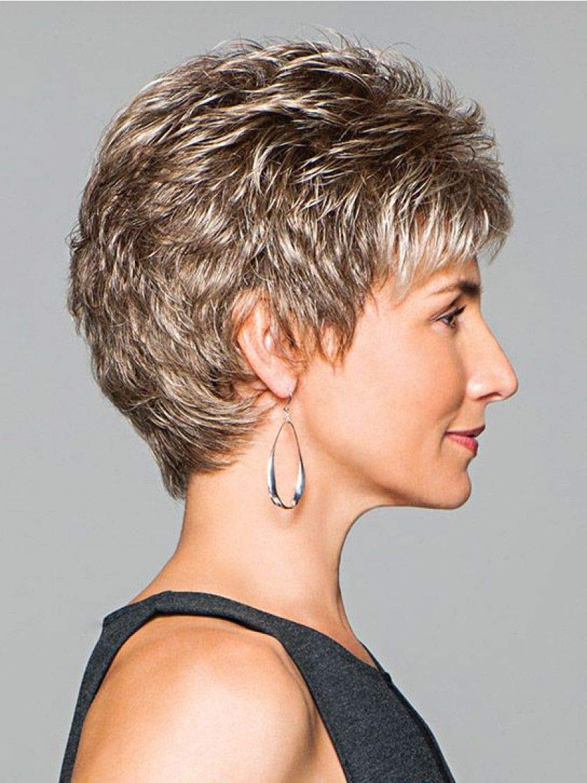 Gabor Wigs Flirt Average Cap Synthetic Wig - Dark Chocolate GL 4-8 | Short Precision Layered Cut with Small Curls | FlexLite Capless Design for Women | Includes MaxWigs Hair Loss Booklet | Perfect for Everyday Wear, Cosplay & Hair Loss Solutions