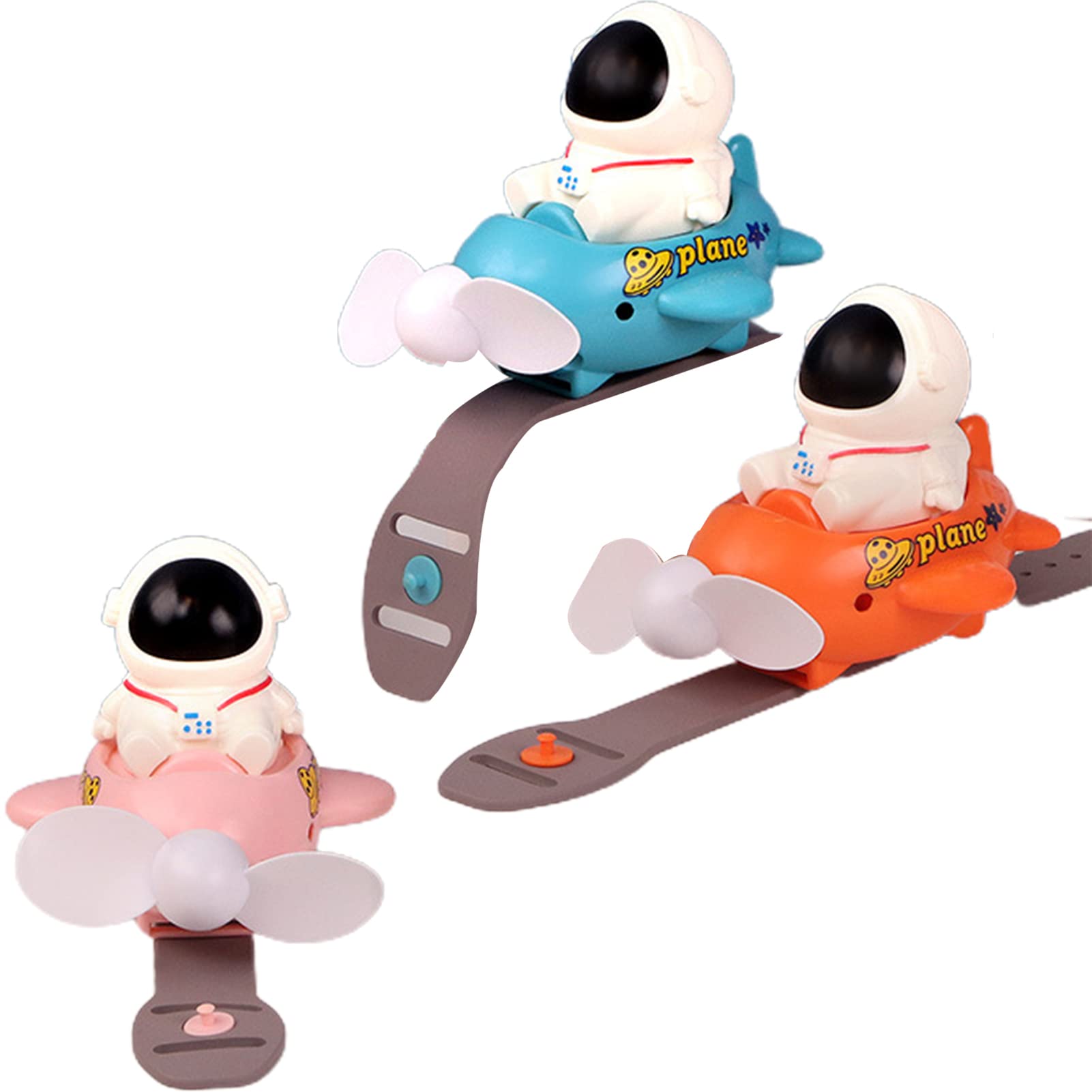 Kids Cartoon Shaped Watch Fan with USB Charging - Portable Wrist Fan for Outdoor Sports, School & Play - One-Touch Switch, Silicone Bracelet, Plastic+ABS Material - Perfect for Summer, Travel & Hot Weather Activities