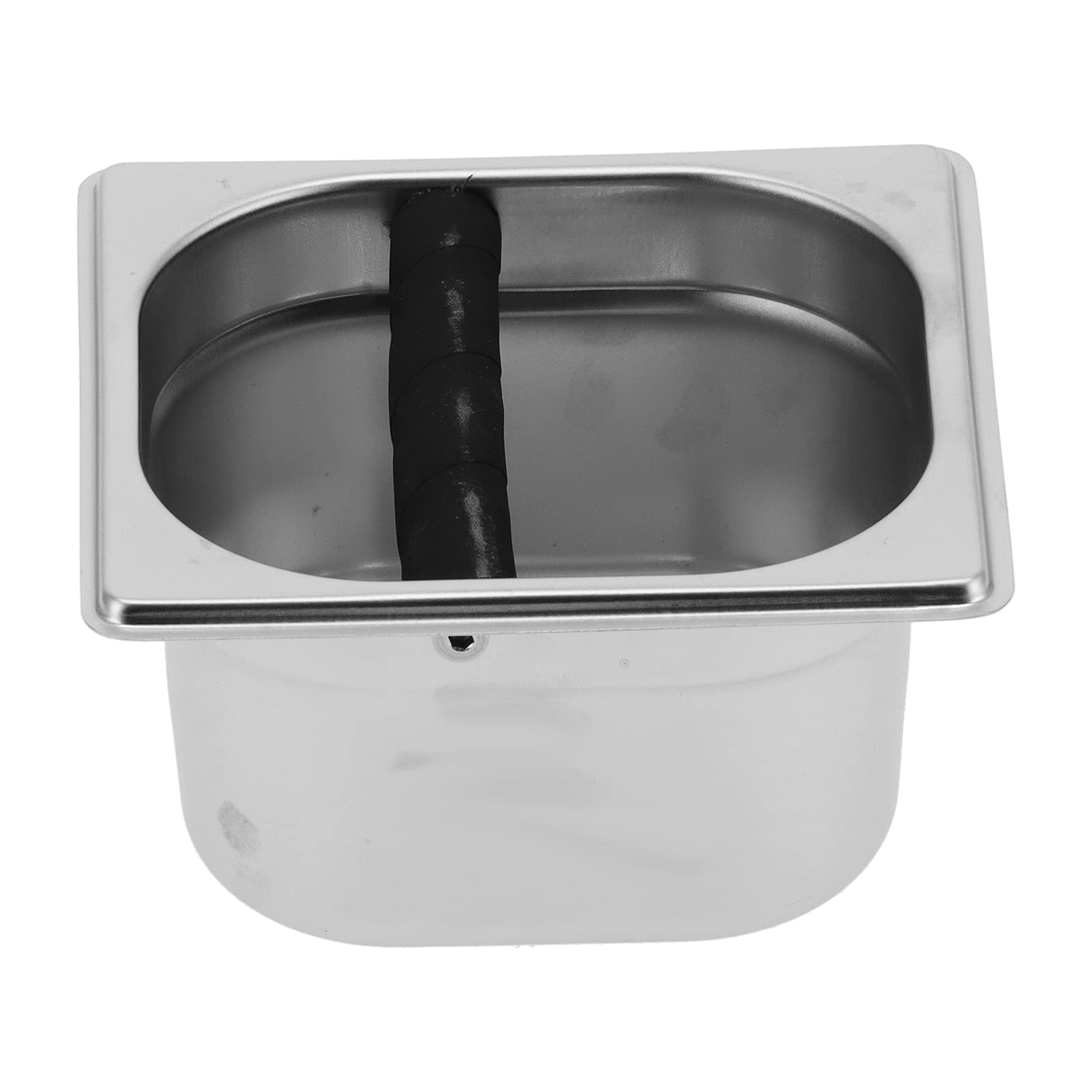 Premium Stainless Steel Espresso Knock Box for Baristas - Large Coffee Grounds Container with Durable Metal Knock Bar (17.5x16.3x9.5cm) - Perfect for Home & Commercial Coffee Shops, Cafes & Espresso Stations