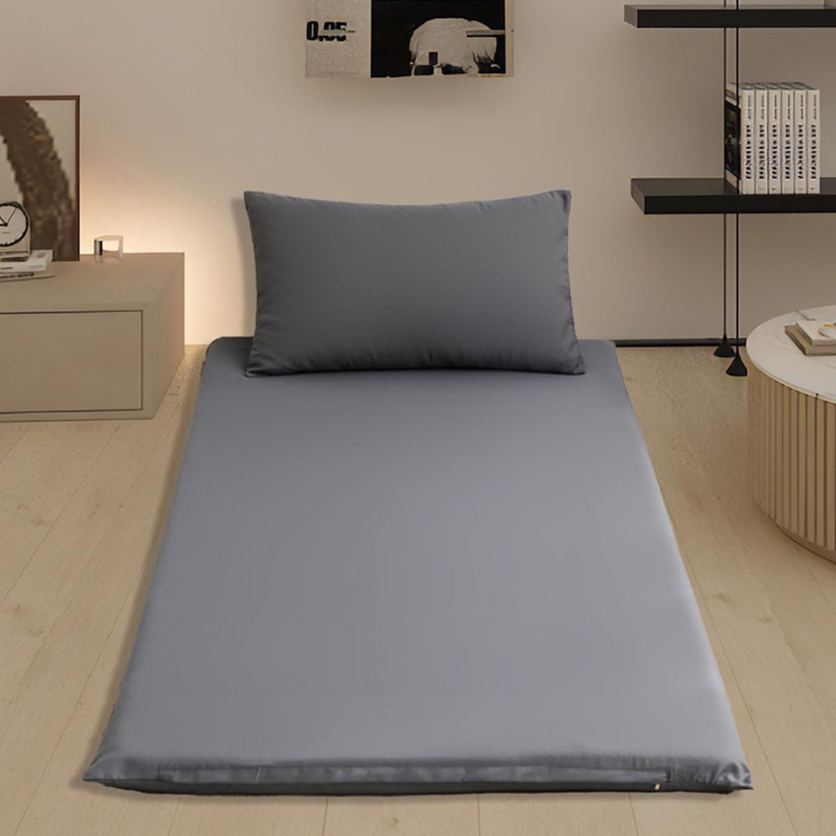 Akiky Washable Mattress Topper Cover with Zipper - Twin XL Size, Dark Gray - Breathable Mattress Protector for Bedding & Guest Room Comfort
