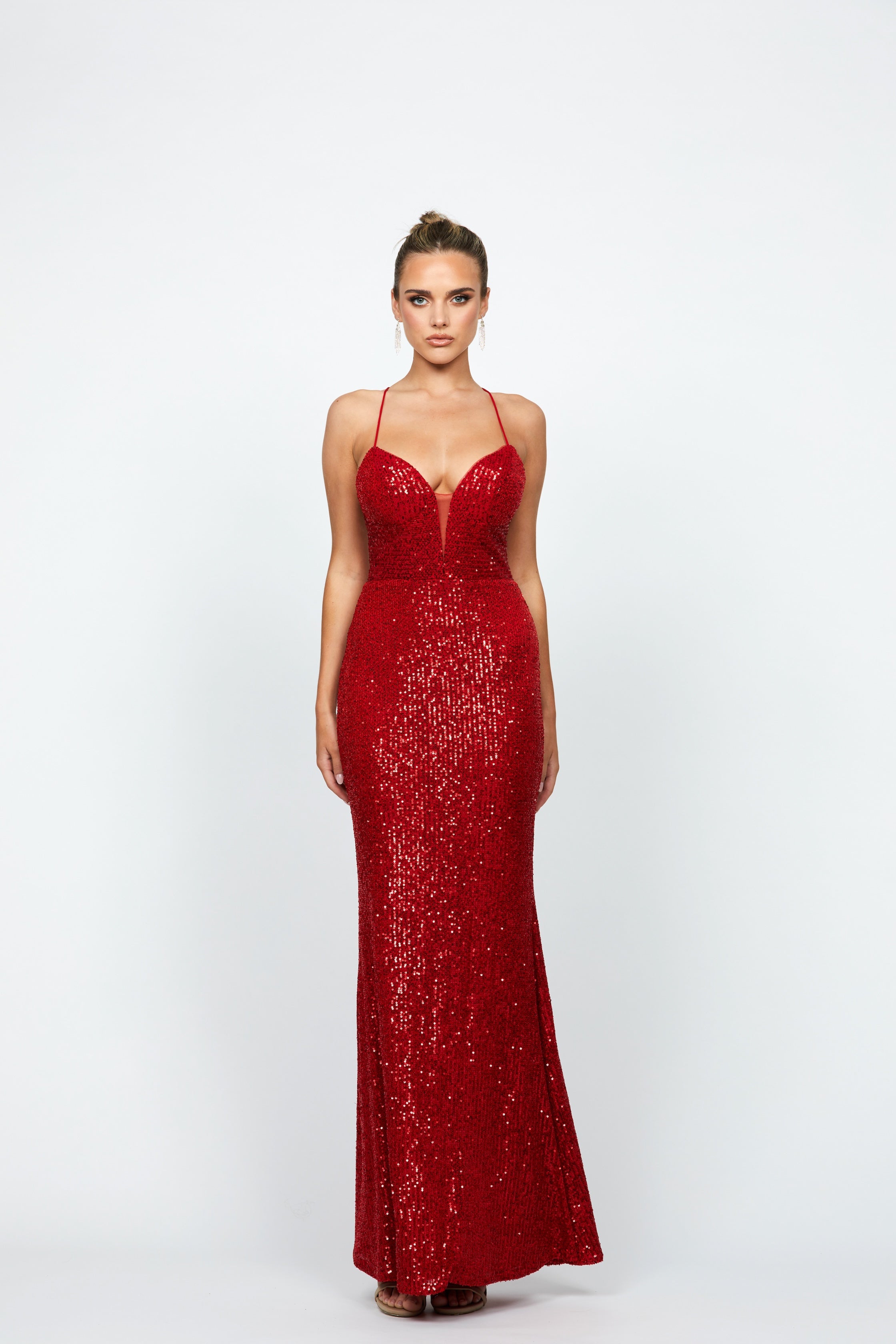 Kimberly Strappy Sequin Gown - Elegant Evening Dress for Prom, Party & Special Occasions | Women's Formal Gown with Sparkling Sequins