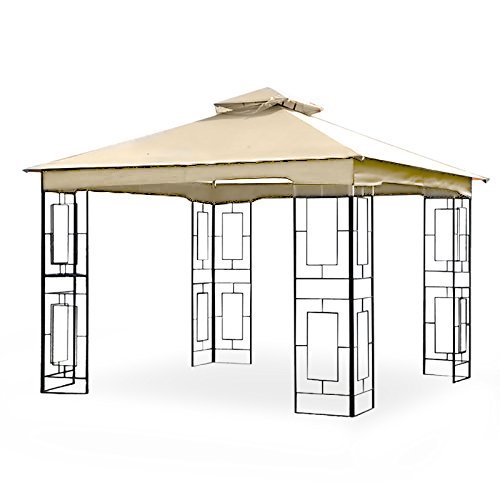 Garden Winds Replacement Canopy for Garden Treasures Geo 10ft Gazebo - Riplock 350 UV-Resistant Beige Fabric - Perfect for Patio, Backyard, and Outdoor Relaxation
