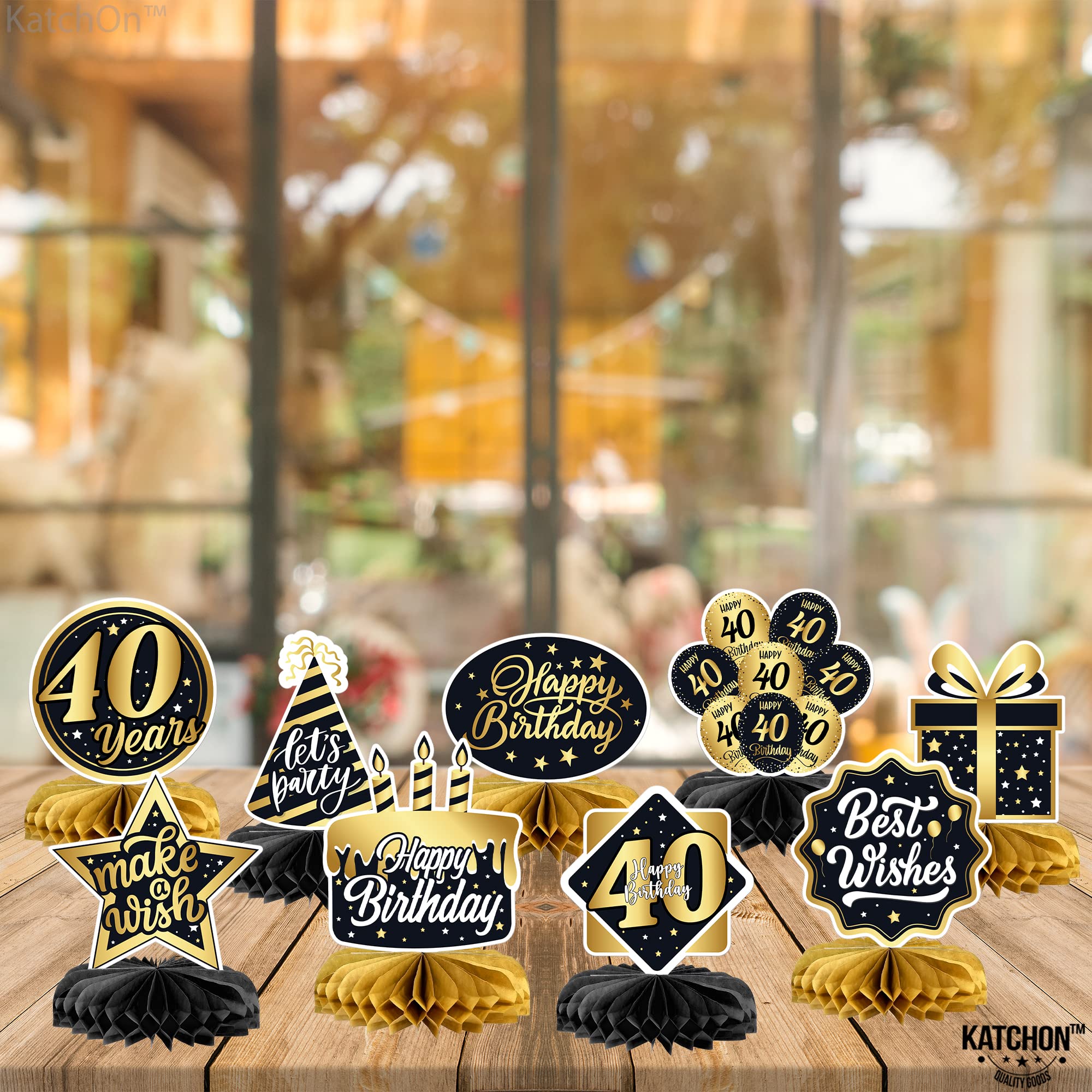 40th Birthday Table Centerpieces - Pack of 9 | Elegant 40th Birthday Decorations for Men & Women | Perfect for Party Tables, Home Celebrations & Milestone Events