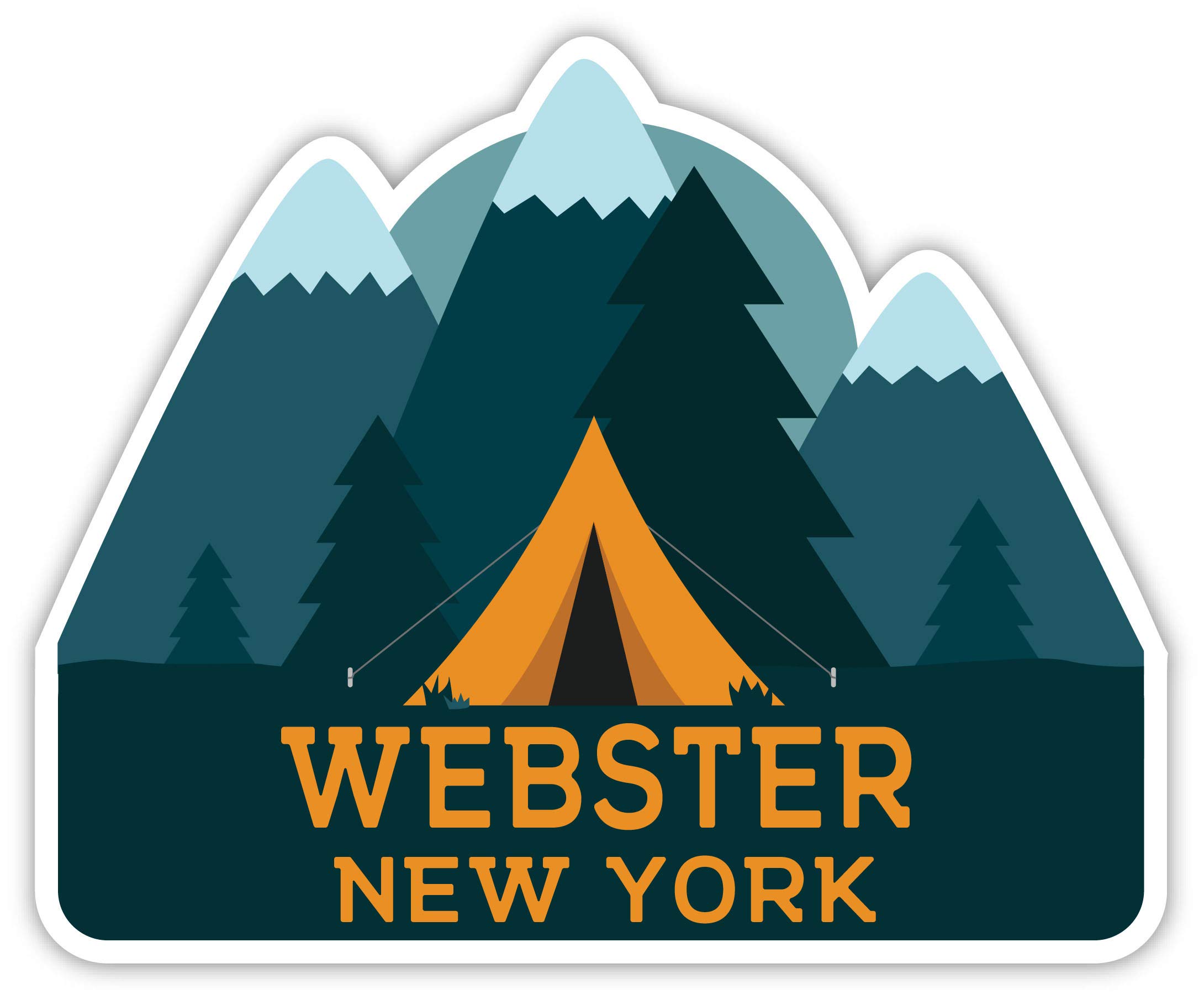Webster New York Souvenir 4-Inch Fridge Magnet - Camping Tent Design - Perfect for Travel Memories, Souvenir Collecting & Refrigerator Decoration