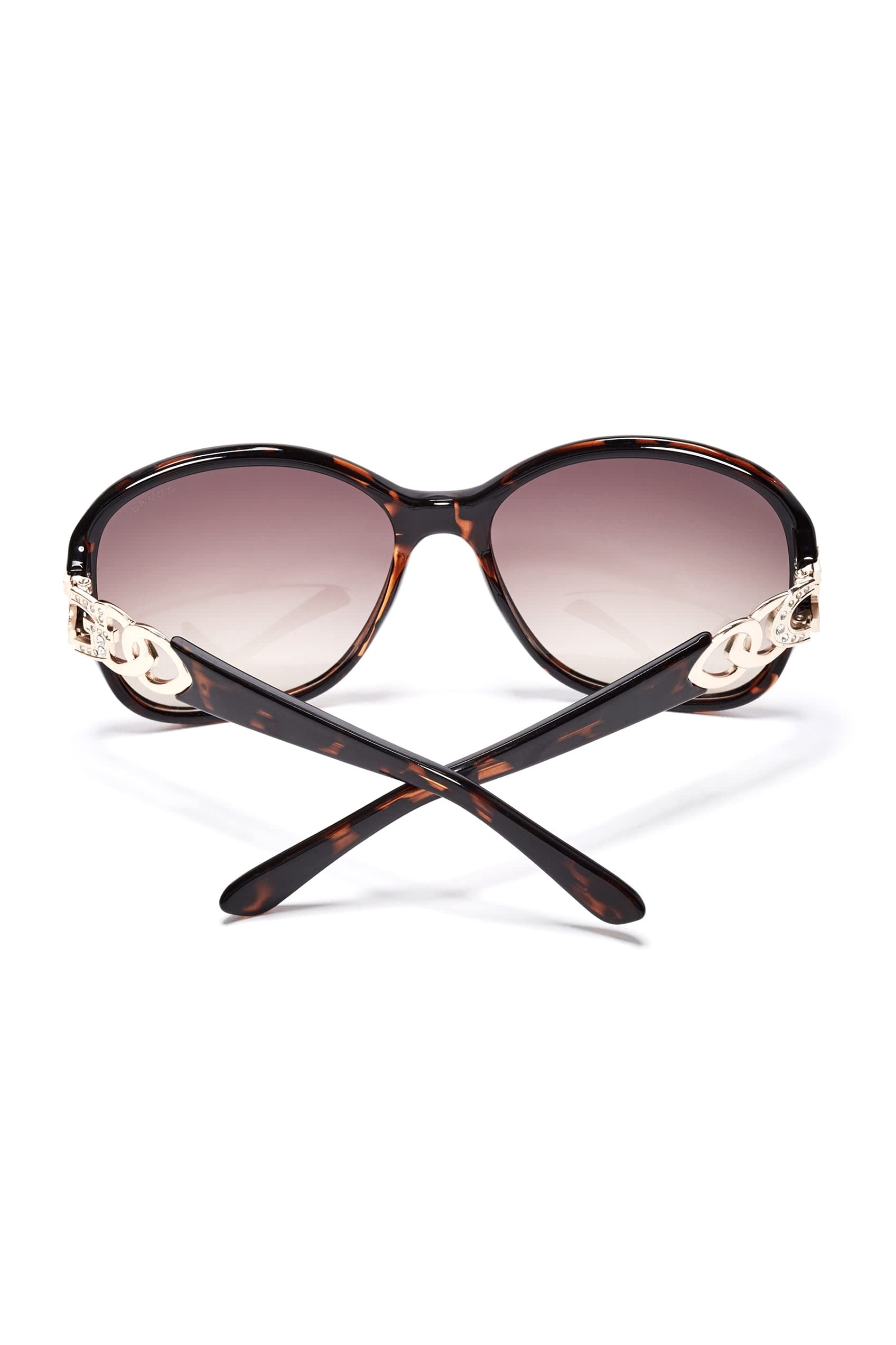 GUESS Women's GF6045 Sunglasses - Dark Havana/Gradient Brown Aviator Style - UV Protection & Polarized Lenses - Perfect for Driving, Beach & Outdoor Activities