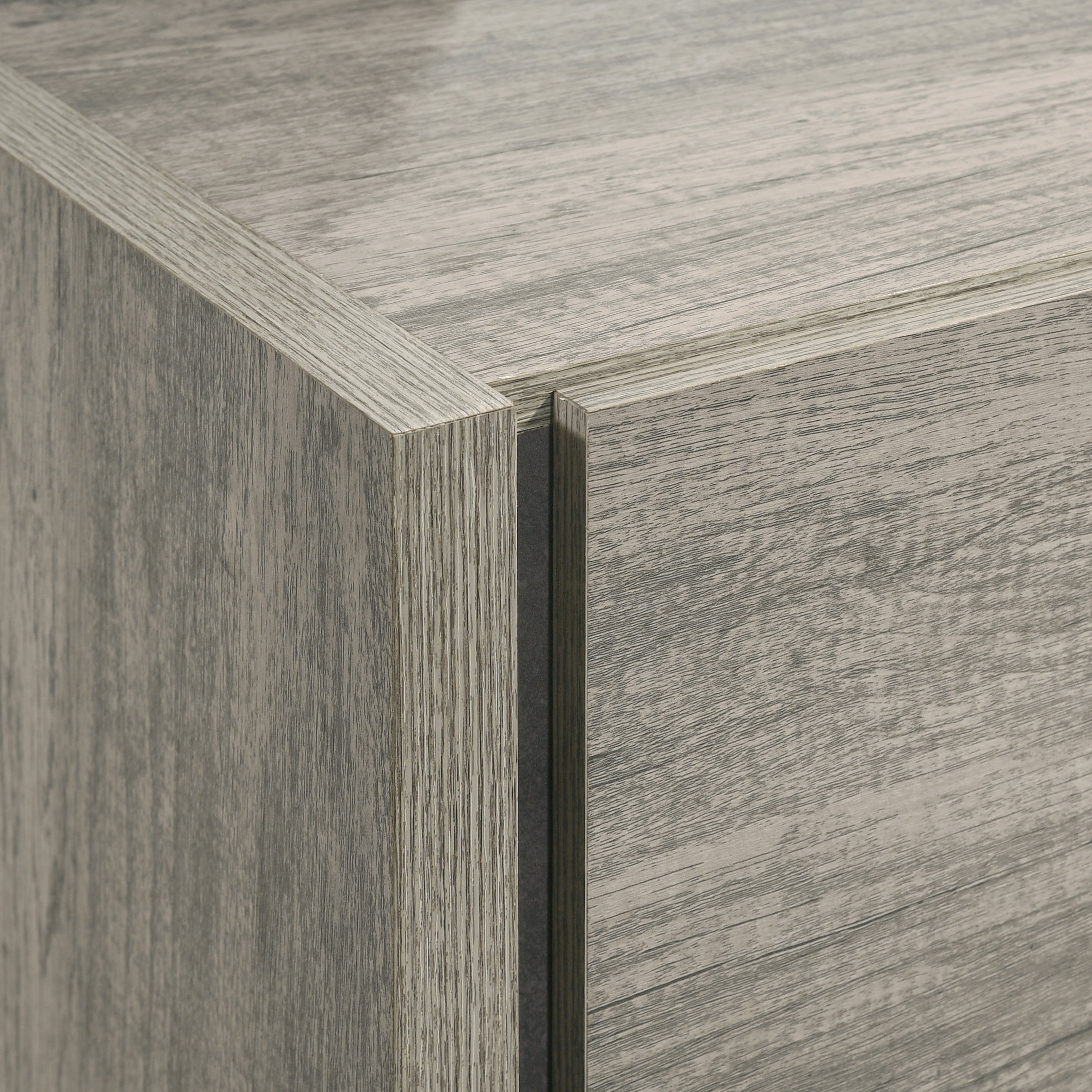 Roundhill Furniture Lenca LED Wallbed with Nightstands - Space-Saving Murphy Bed in Weathered Gray Finish | Perfect for Small Apartments, Guest Rooms & Home Offices