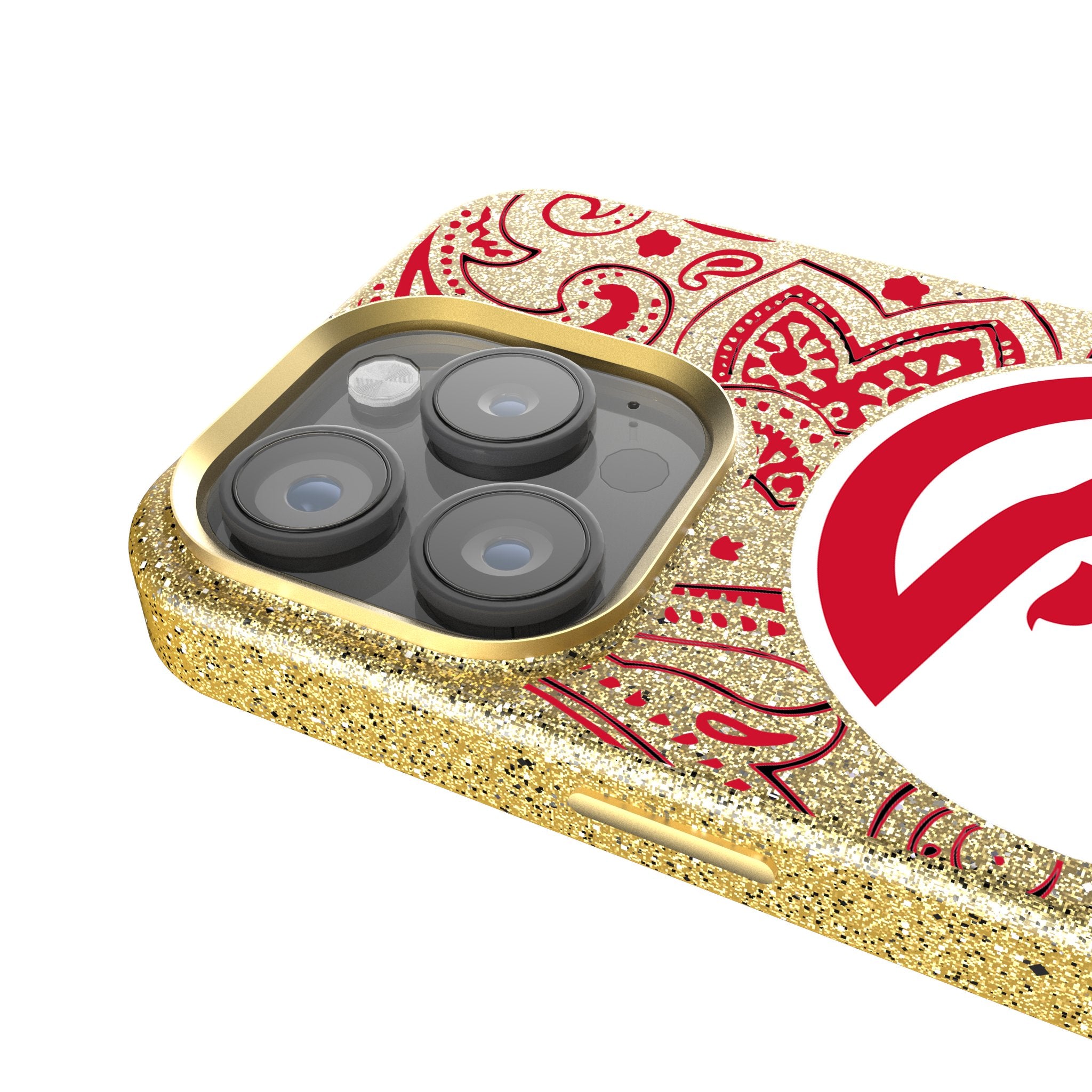 Atlanta Hawks Paisley Bling Rhinestone Phone Case for iPhone & Samsung - Stylish Protective Cover for Basketball Fans & Game Day Accessories