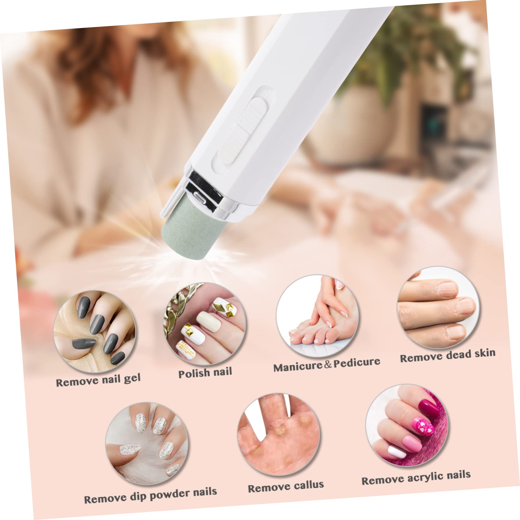 Professional Electric Nail Drill Machine for Acrylic Nails - Portable Manicure Tool with White Design | Perfect for Home Salon, Nail Art & DIY Nail Care
