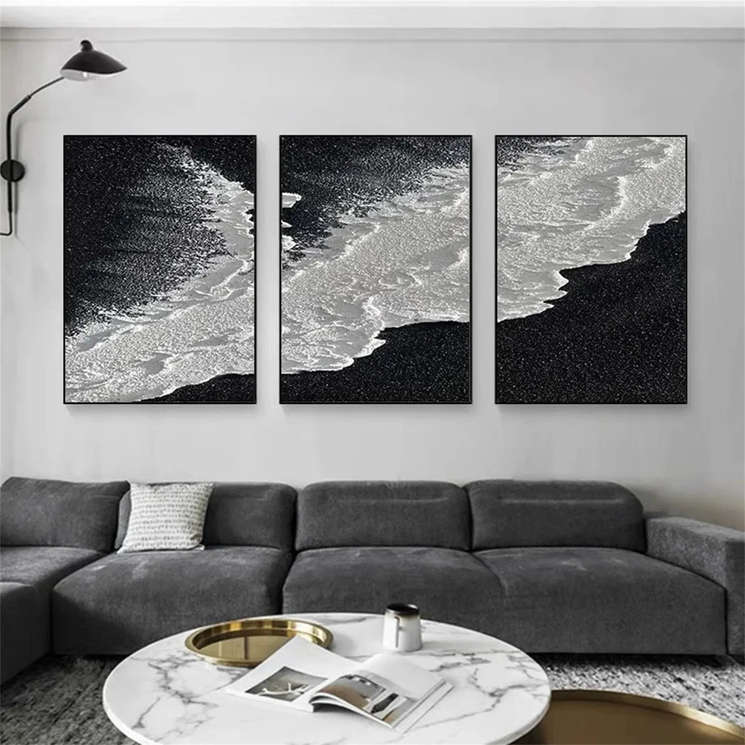 Ocean and Sky Painting Set of 3 - Coastal Wall Art for Living Room, Bedroom & Office Decor | Modern Beach Landscape Canvas Prints | #OS211