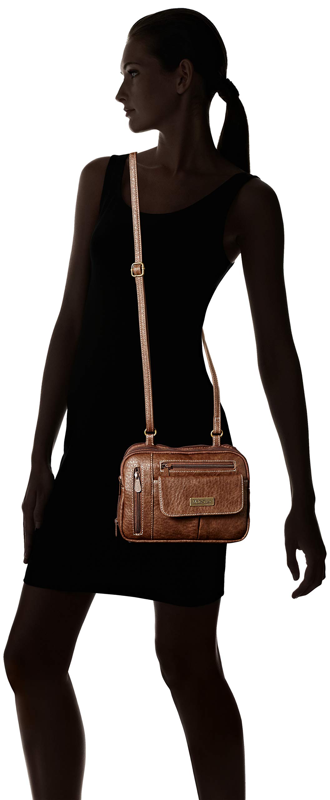 Stylish MultiSac Zippy Triple Compartment Crossbody Bag for Women - Fashionable Organizer Purse with 3 Pockets for Phone, Wallet & Essentials - Perfect for Travel, Shopping & Daily Use