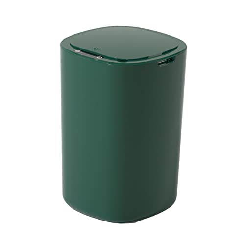 FAKEME 12L Automatic Trash Can with Lid - Green Waste Bin for Bathroom, Kitchen, Office & Home - Eco-Friendly Dustbin for Paper, Garbage & Recycling