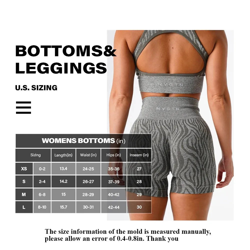 NVGTN Wild Thing Zebra Print Seamless Spandex Shorts for Women - High Waisted Elastic Fitness Shorts, Breathable & Hip Lifting - Perfect for Running, Yoga, Gym & Casual Wear