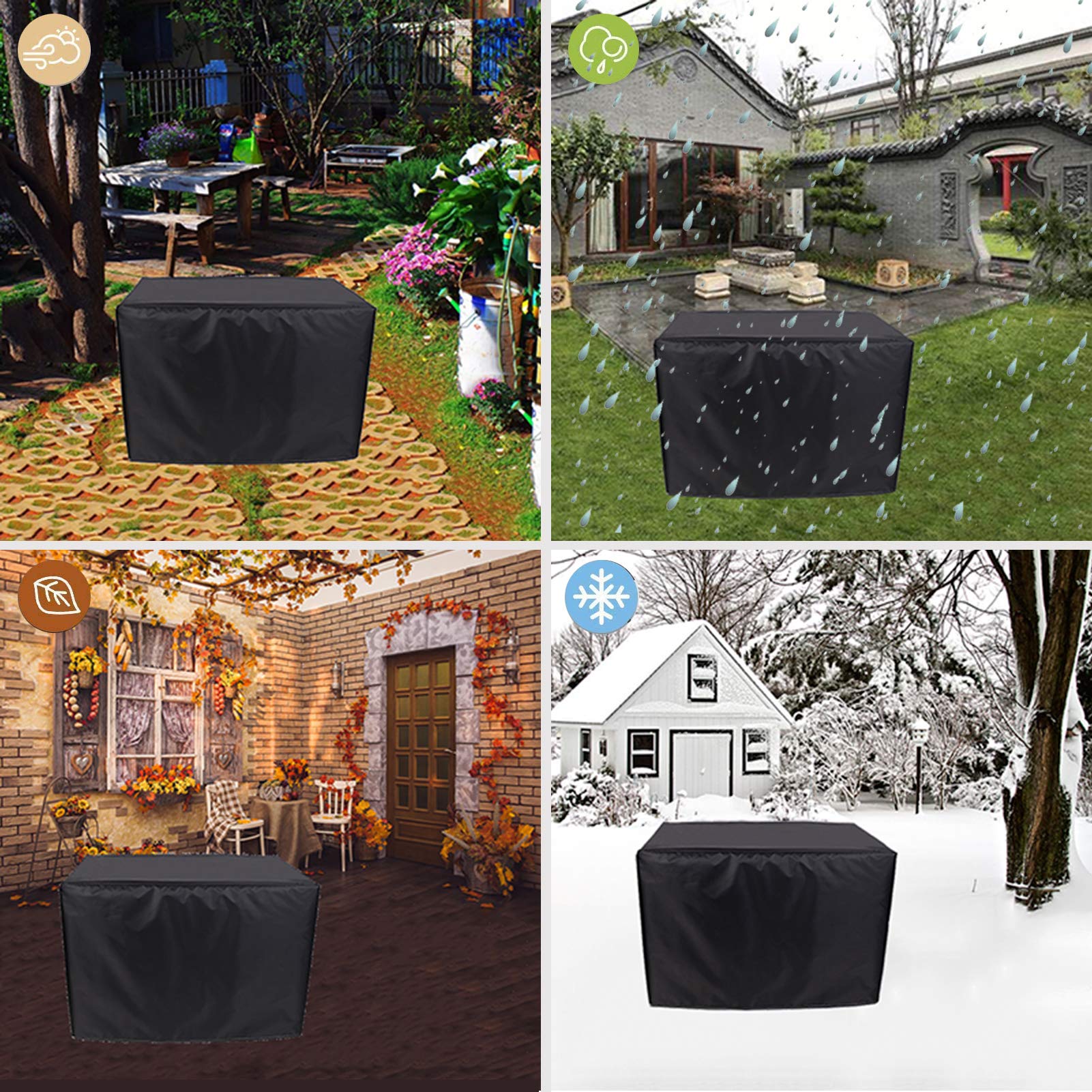 Heavy Duty Waterproof Patio Furniture Covers 106×71×35 Inch, Outdoor Table Cover with UV Protection - Durable Rectangle Protective Cover for Patio Tables and Chairs - Perfect for Backyard, Garden, and Deck Furniture Protection