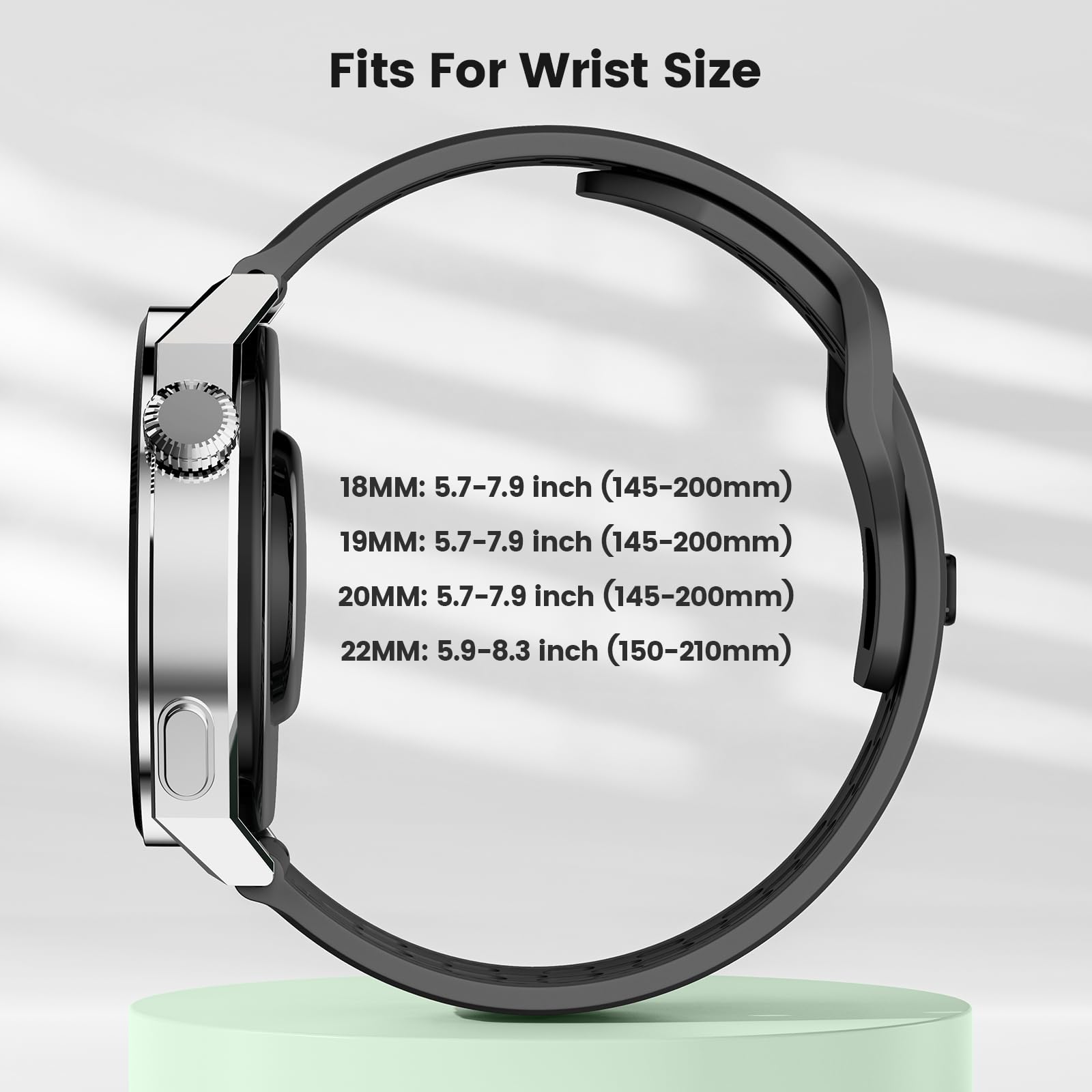 Soft Silicone Watch Bands 22mm 20mm 19mm 18mm - Breathable Sweatproof Sport Watch Straps with Quick Release for Women & Men - Perfect for Running, Gym, Swimming & Outdoor Activities