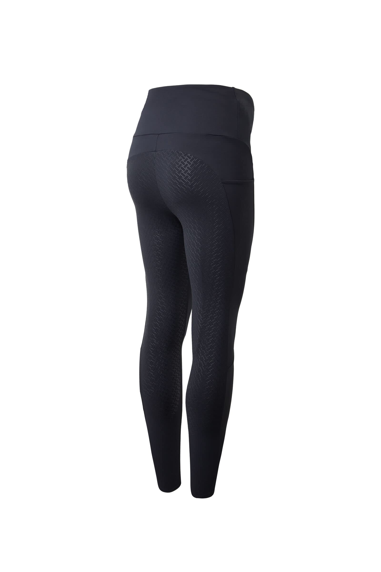 HORZE Ginny Maternity Women's High Waist Silicone Full Seat Equestrian Riding Tights with Phone Pockets - Perfect for Horseback Riding, Pregnancy Comfort & Stable Activities