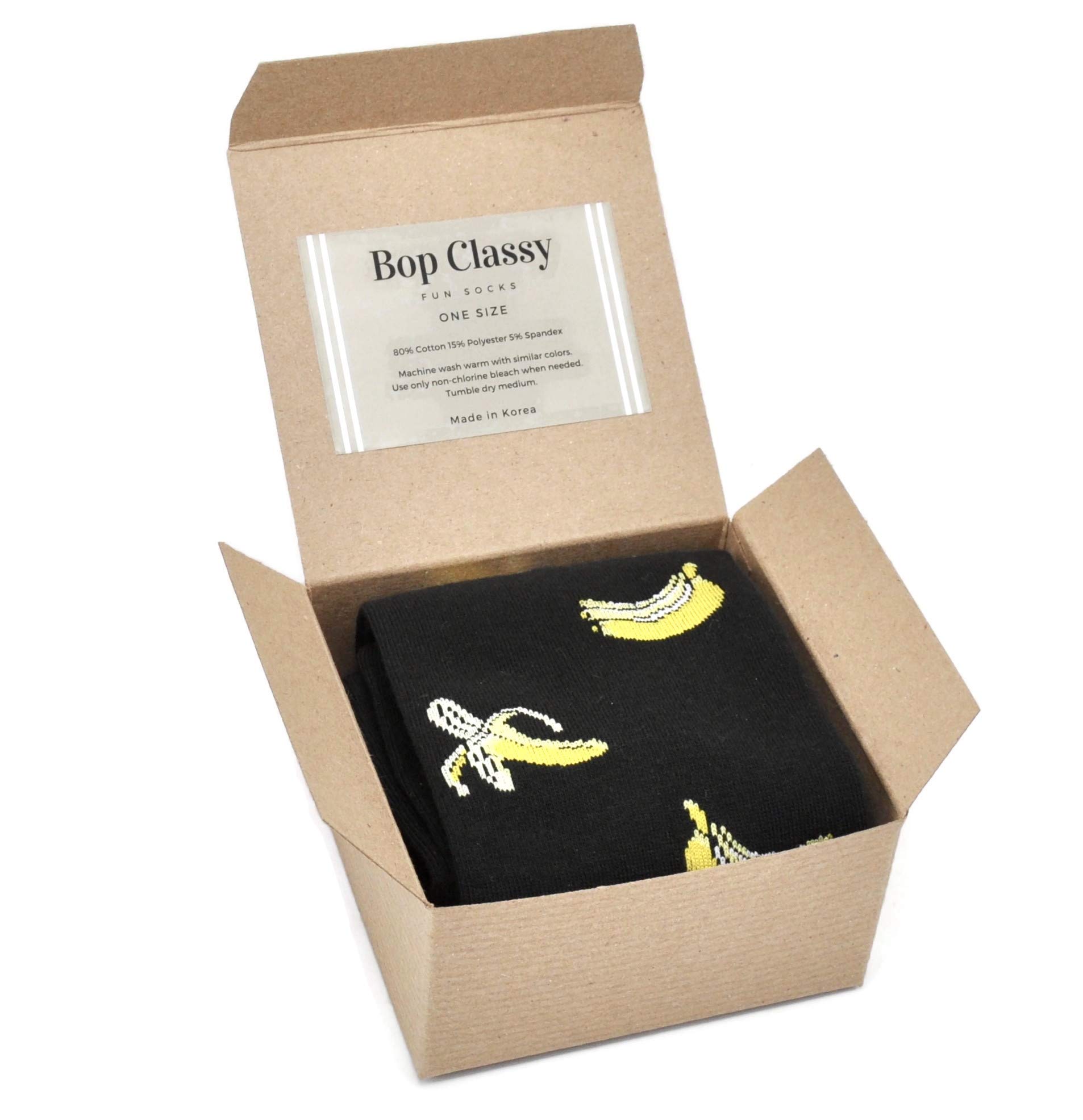 Bop Classy Gift Boxed Novelty Crew Socks for Men - Single Pair - Perfect for Gifts, Holidays & Casual Wear