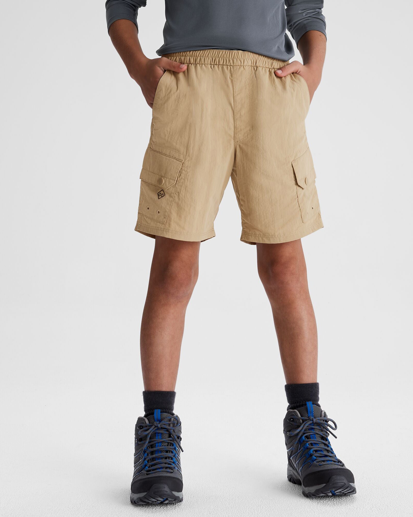Boys' EVRY Day Cargo Shorts - Comfortable Olive Grey Casual Shorts for Kids | Perfect for Outdoor Play, School & Summer Activities