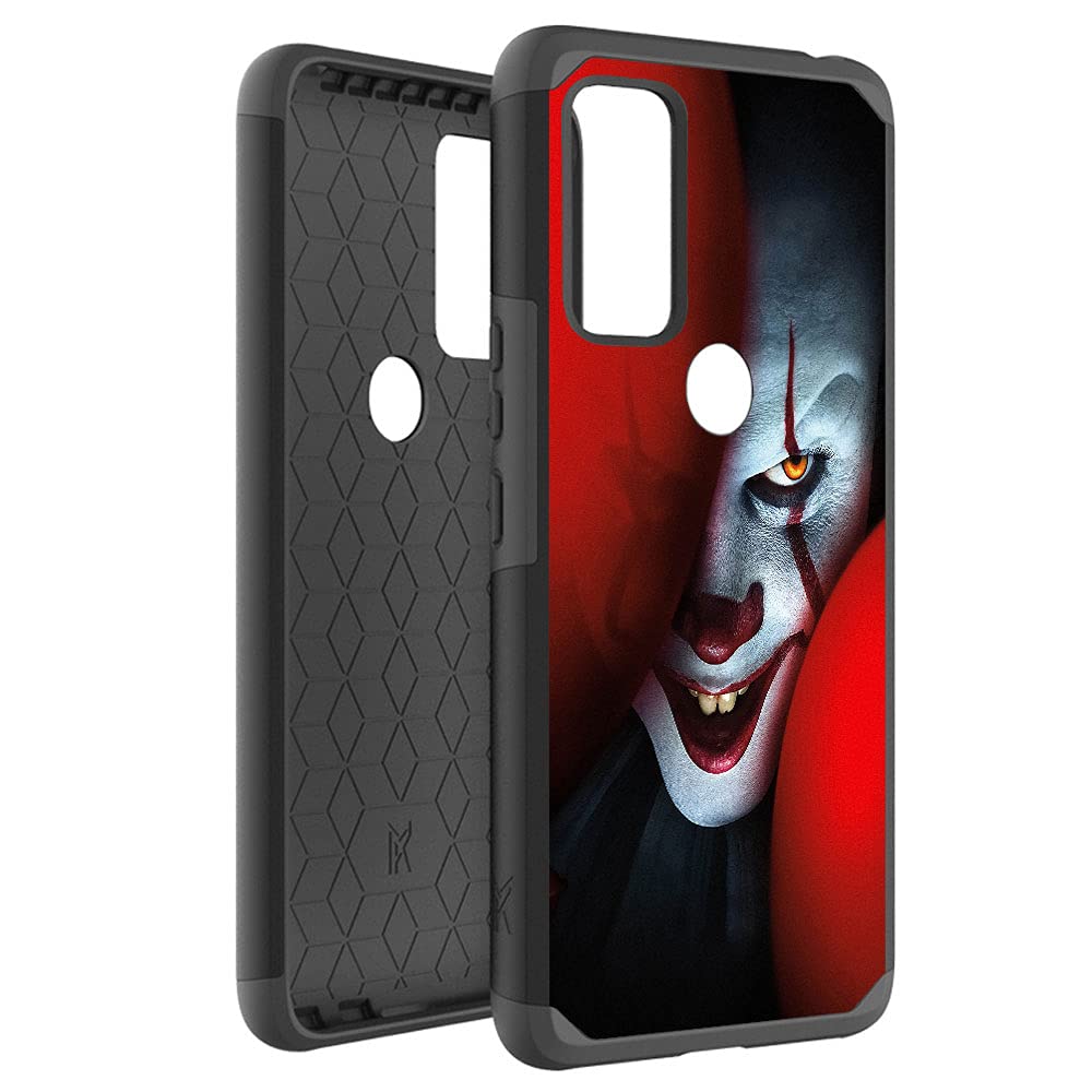 Horror Clown Shockproof Phone Case for AT&T Radiant Max 5G & Cricket Dream 5G - Dual Layer Hybrid Protective Cover with Stylish Design | Perfect for Halloween, Cosplay & Horror Theme Parties