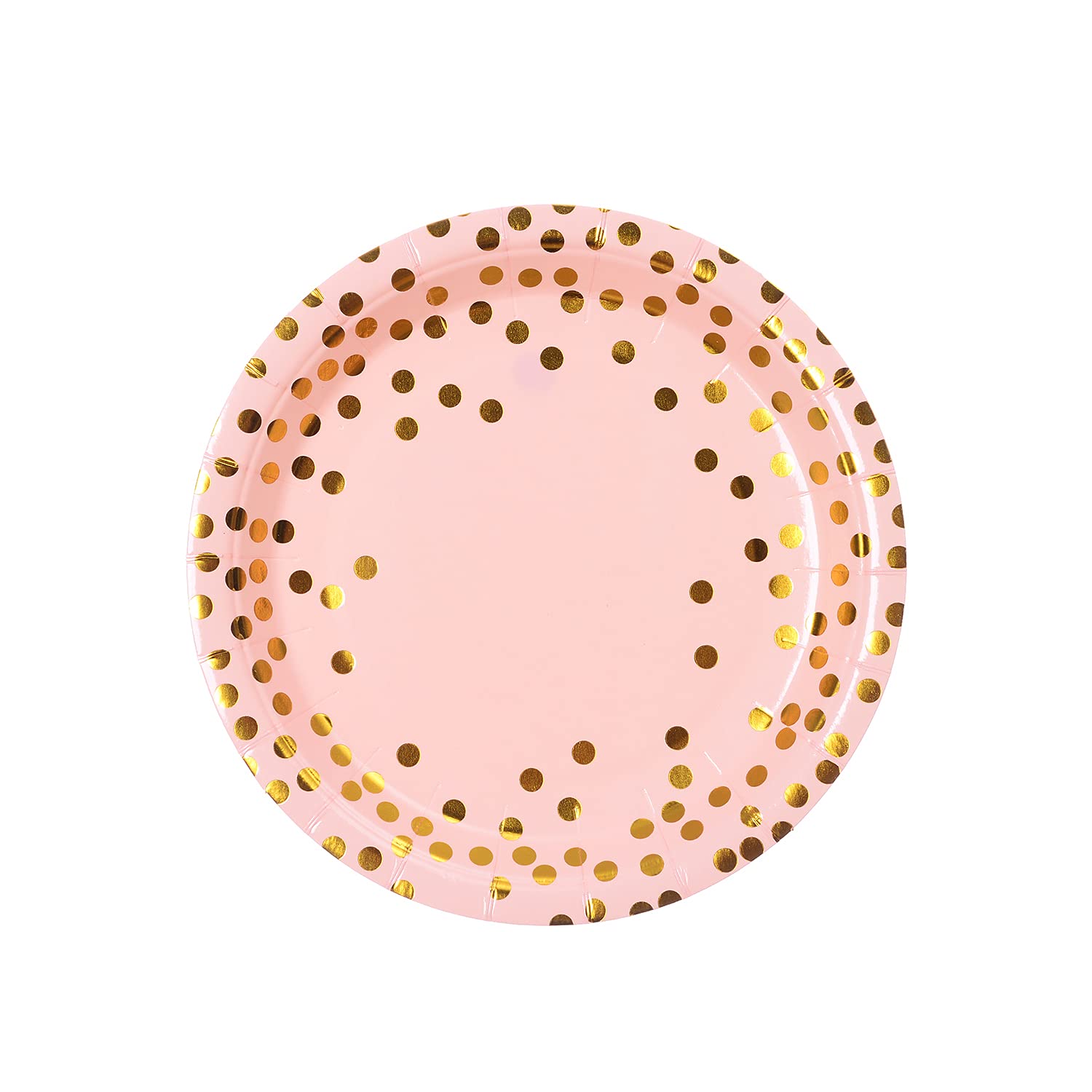 201-Piece Pink & Gold Party Supplies Set - Disposable Dinnerware for 25 Guests, Includes Pink Paper Plates, Cups, Napkins with Gold Dots & Gold Plastic Cutlery - Perfect for Baby Showers, Weddings, Bridal Showers & Birthday Parties (Elegant Pink & Gold Theme)
