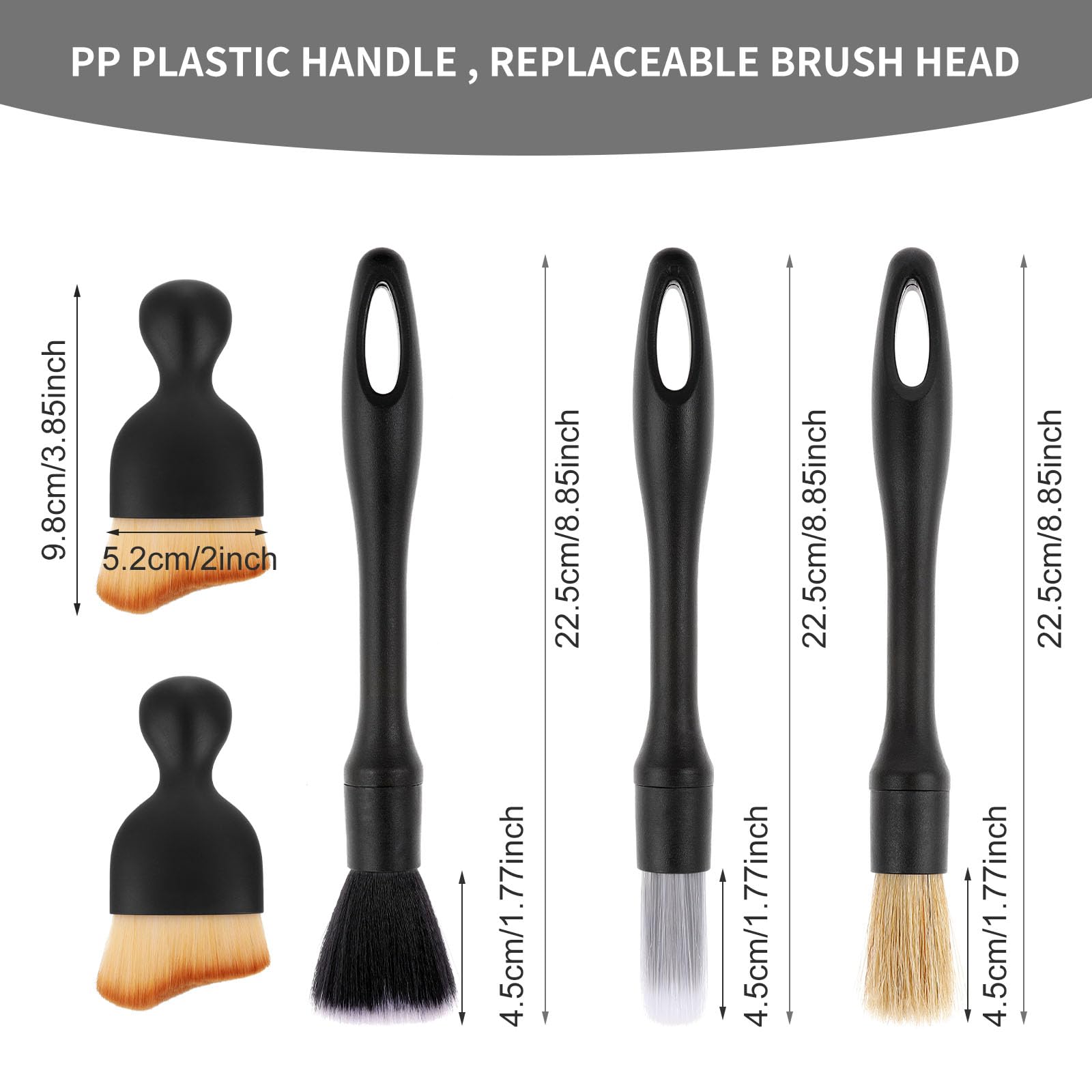 Cobee 5PCS Car Detailing Brush Set - Soft Bristle Interior Cleaning Brushes for Dashboard, Wheel Rims & Air Vents | Dust Removal Tools for Car Detailing & Auto Care | Perfect for Home & Professional Use