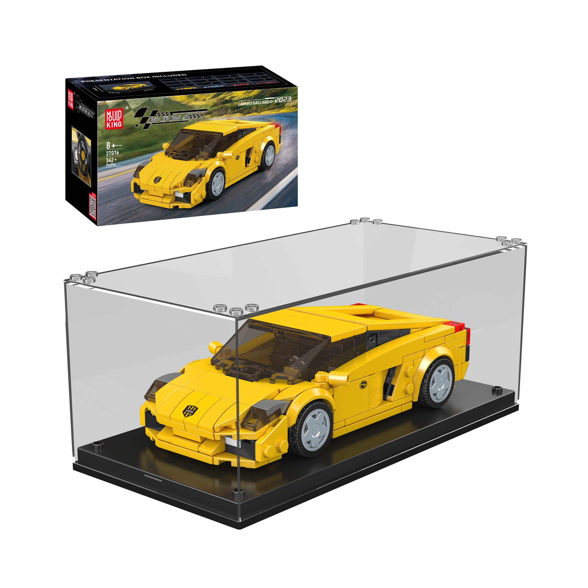 Mould King 27076 Lamborghini Gallardo Car Model Building Set - 342 Pcs DIY Sports Car Kit for Adults & Teens | Perfect for Collectors, Home Decor, and STEM Learning Activities