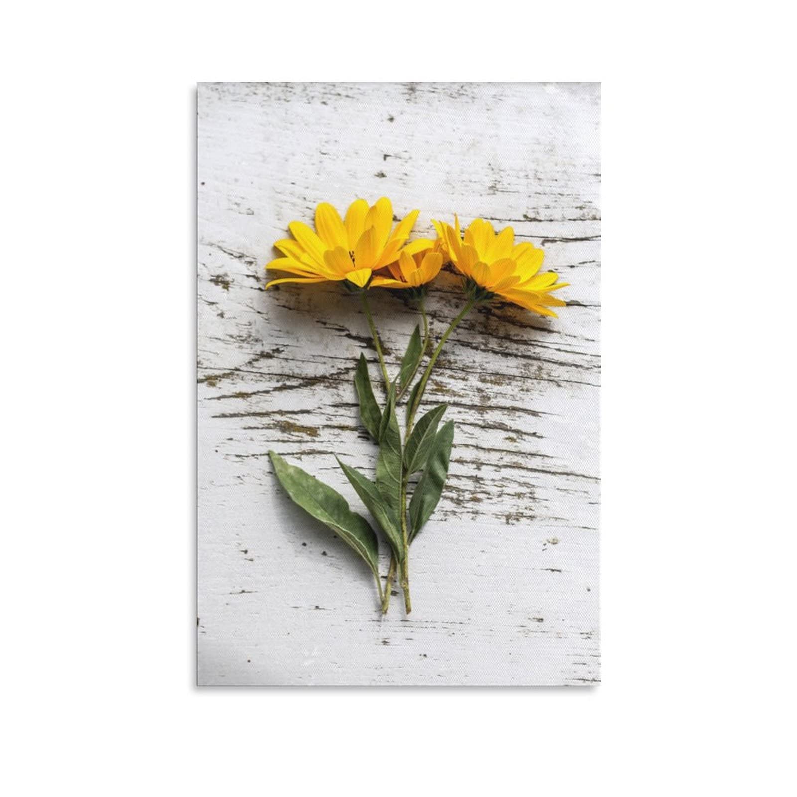 Yellow Flower Canvas Wall Art Print - 12x18 Inches (30x45cm) Modern Home Decor for Living Room, Bedroom & Office - Perfect Gift for Housewarming, Birthday & Wedding - Sports Landscape Painting for Wall Decoration