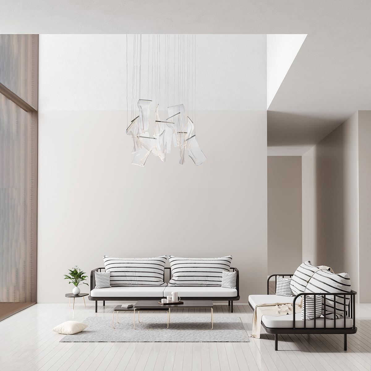 Modern Acrylic LED Chandelier - Energy Efficient Crystal Ceiling Light Fixture for Dining Room, Bedroom & Living Room Decor
