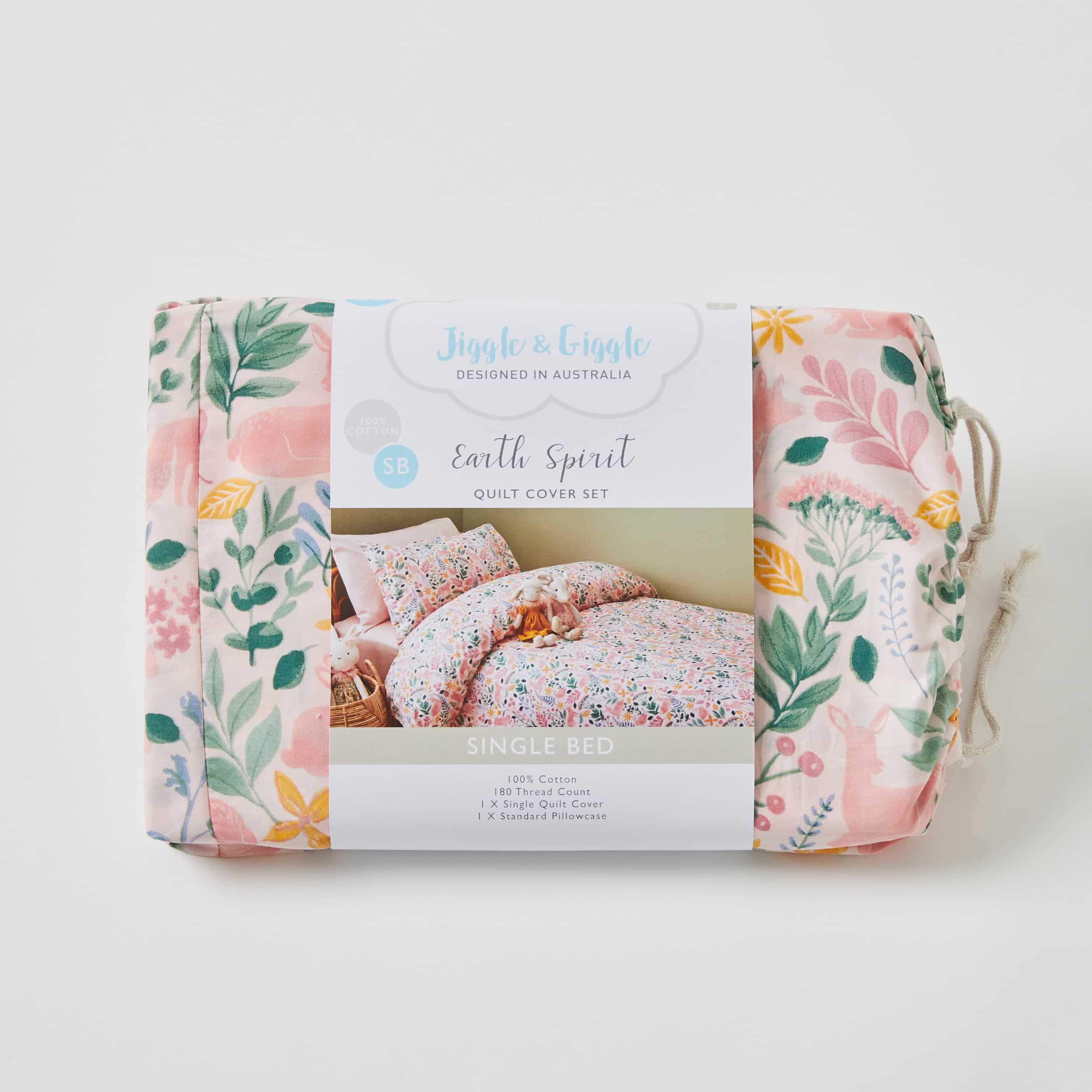 Earth Spirit Quilt Cover Set by Jiggle & Giggle | Premium Bedding for Boho & Nature-Inspired Bedrooms | Perfect for Eco-Conscious Home Decor & Cozy Bedroom Retreats