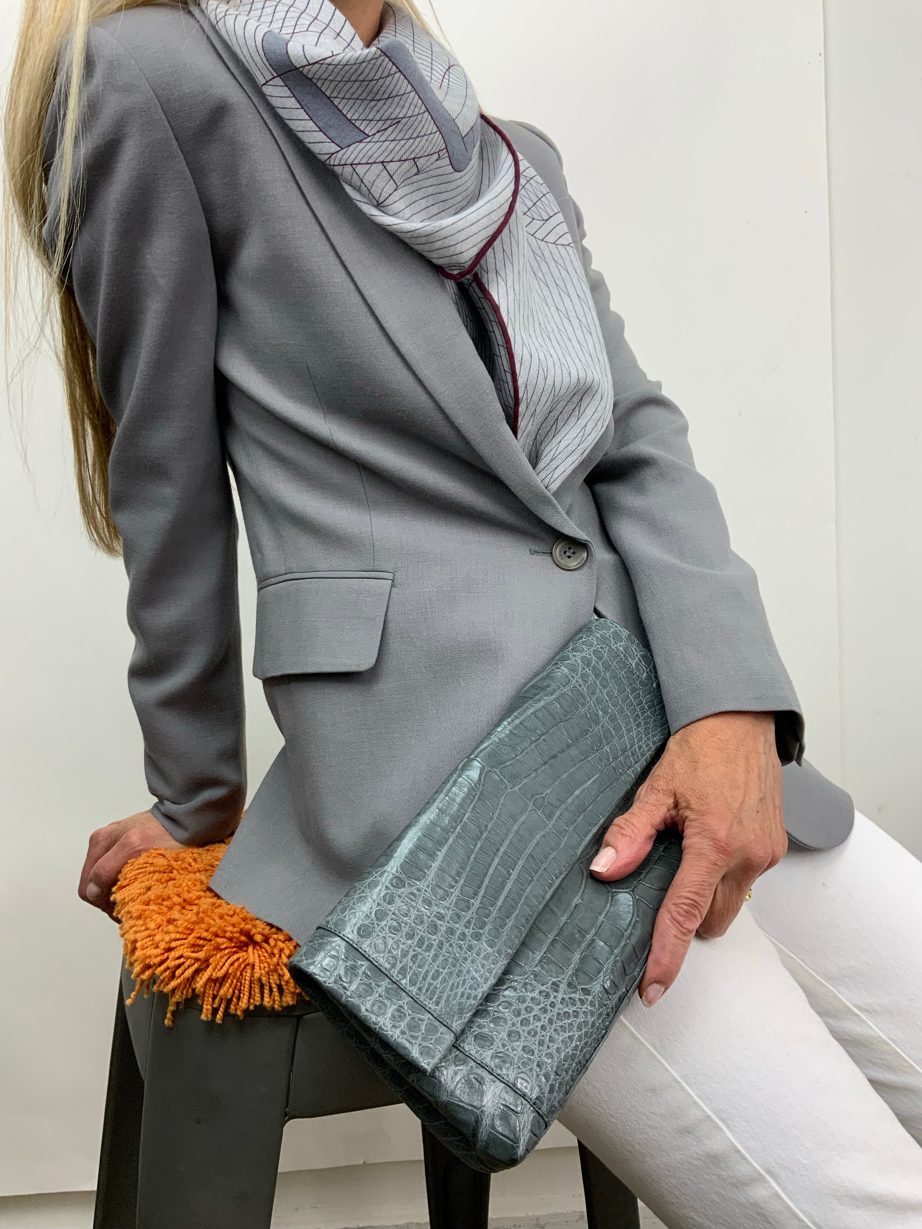 Nancy Gonzalez Gotham Crocodile Leather Flap Clutch Bag - Luxury Women's Evening Clutch for Parties, Weddings & Special Events