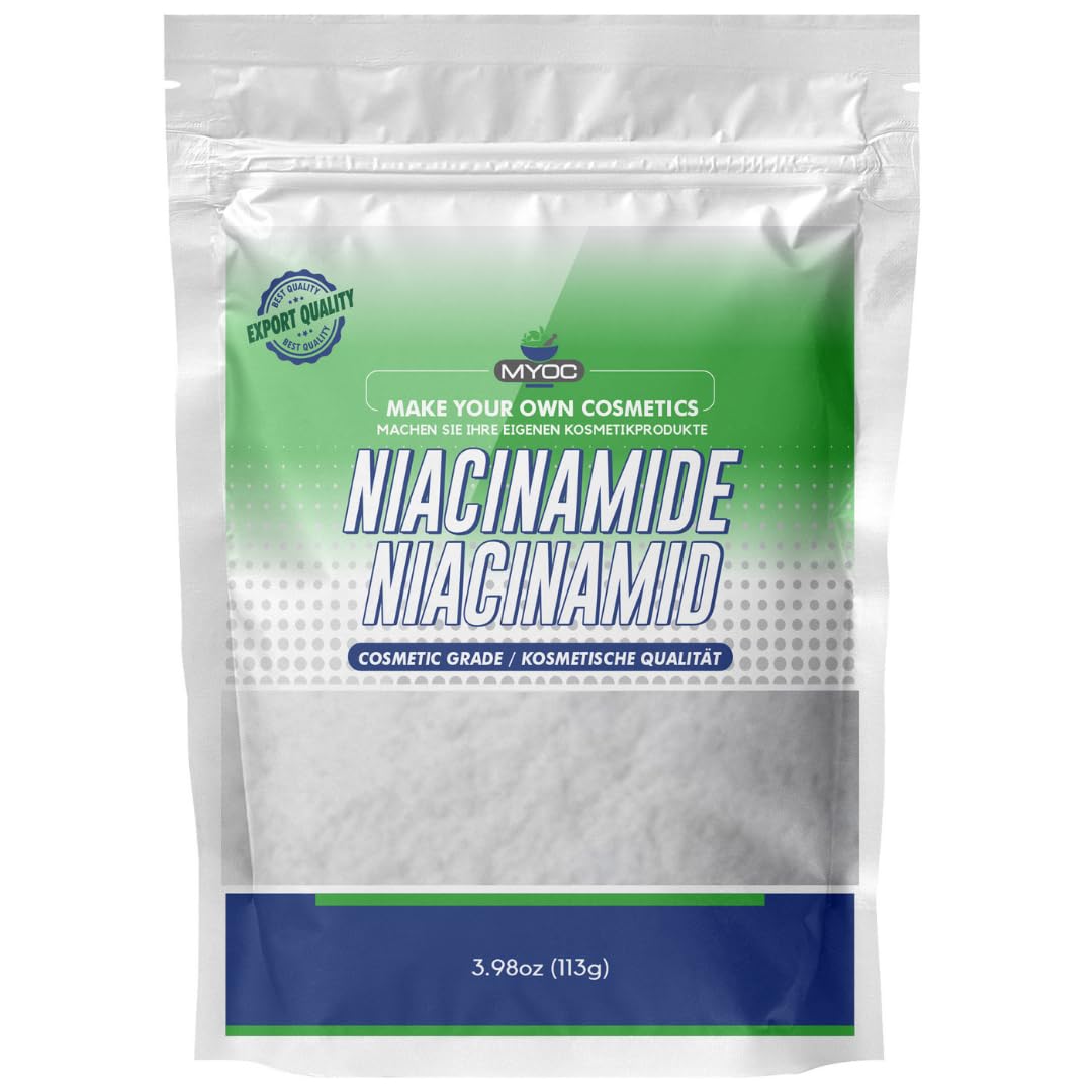 Pure Niacinamide Powder 3.9oz (110g) - Cosmetic Grade Vitamin B3 for DIY Skincare, Serum & Cream Making - Brightening & Pore Minimizing Treatment for Face & Body Care Routine
