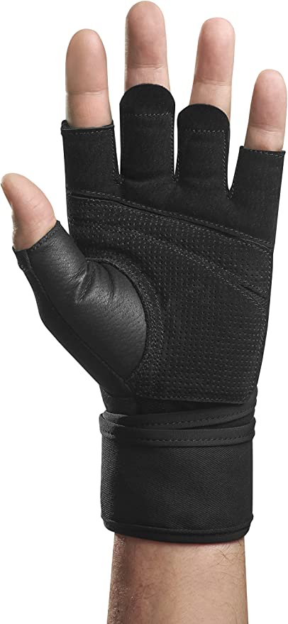 Harbinger Unisex Pro WristWrap Gloves 2.0 - Weightlifting & Cross Training Wrist Support for Gym, Powerlifting & Fitness Workouts - Black