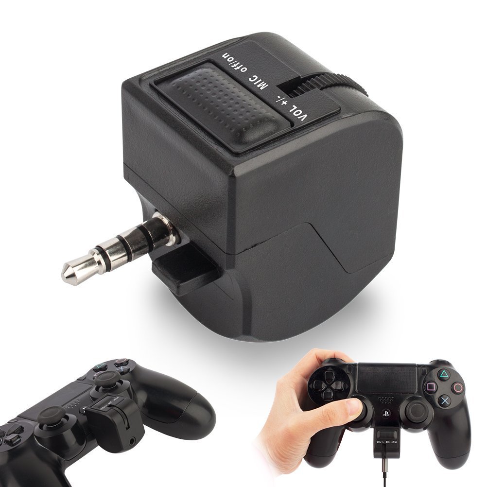 Wanty PS4 Headset Audio Control Adapter - Adjustable Volume & Mic Mute Controller for DualShock 4 Joystick with 3.5mm Jack - Perfect for Gaming, Streaming & Online Chat on PlayStation 4