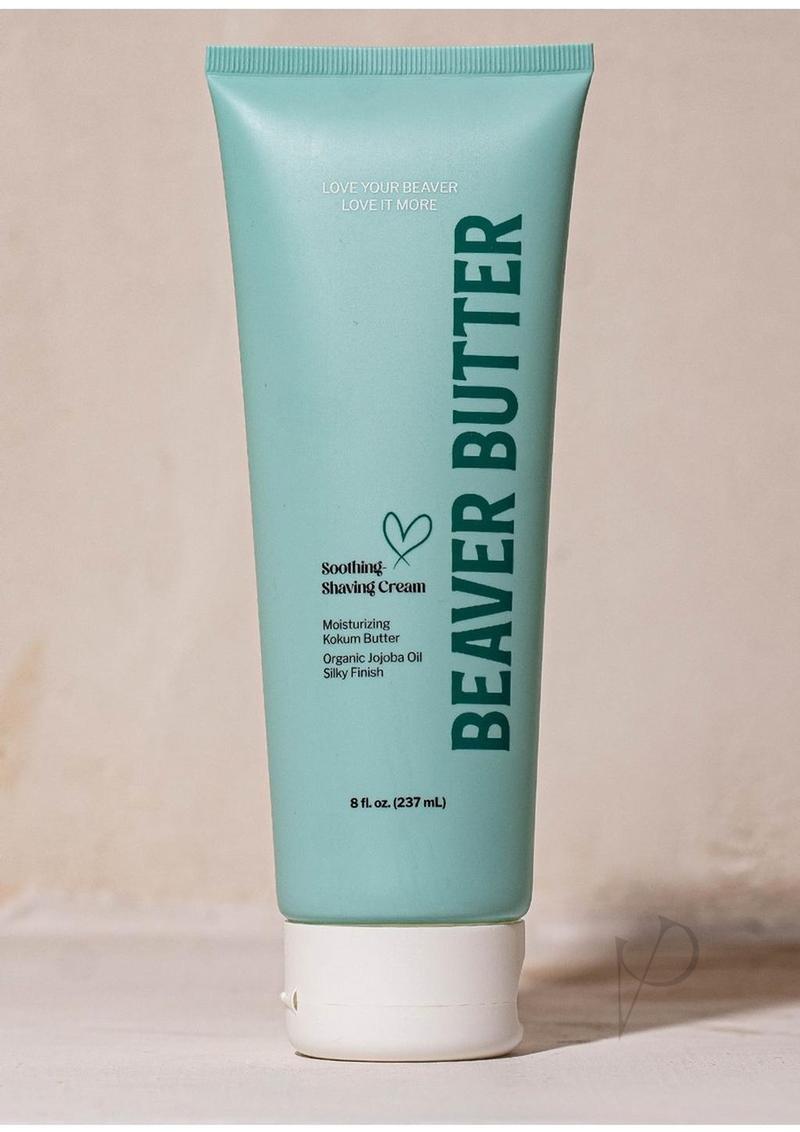 Beaver Butter Soothing Shaving Cream 8oz - Natural Moisturizing Shave Cream for Men & Women - Perfect for Sensitive Skin & Close Shaves at Home or Travel