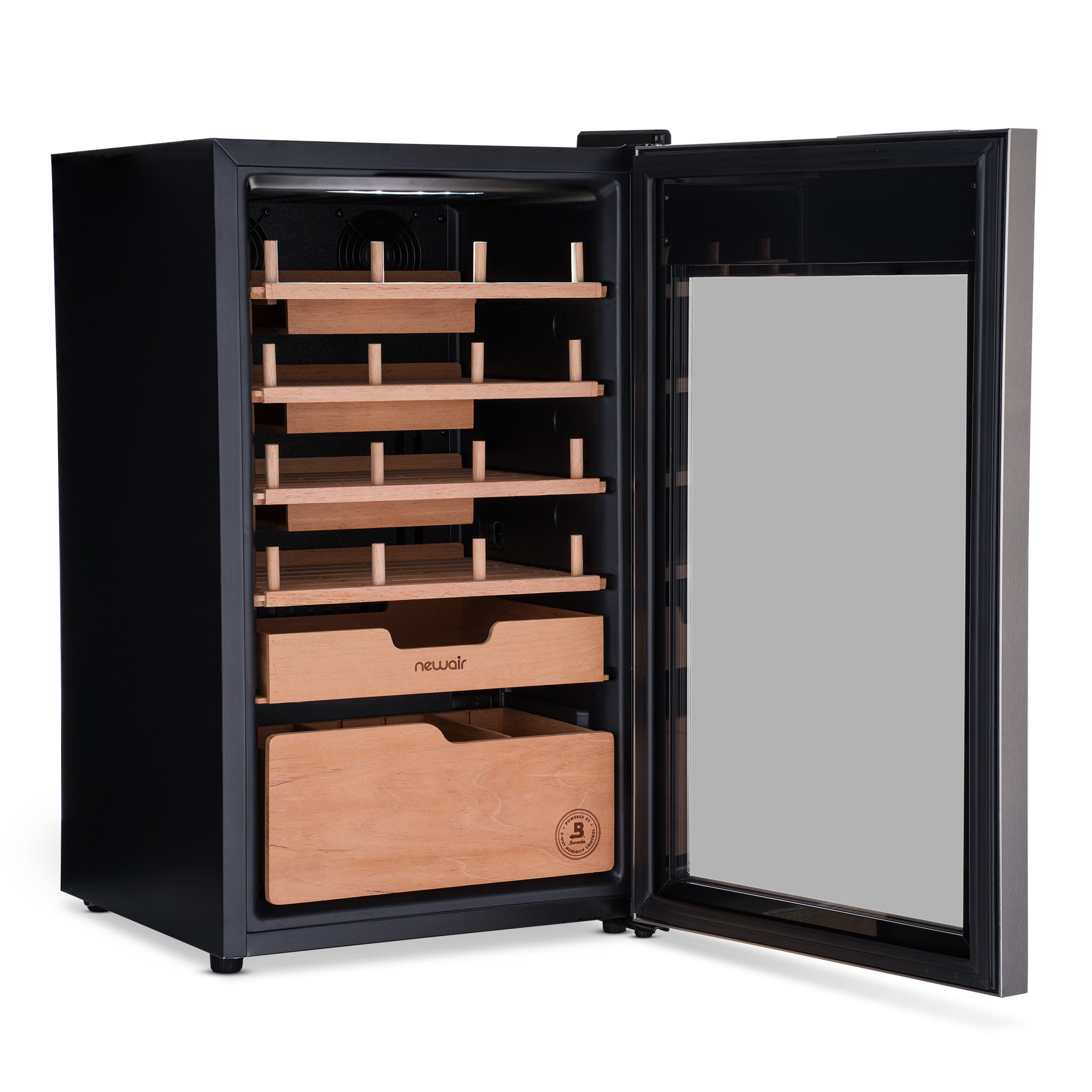 Newair® x Boveda 500-Count Electric Cigar Humidor with Digital Hygrometer - Perfect for Home, Office & Cigar Lounge Storage