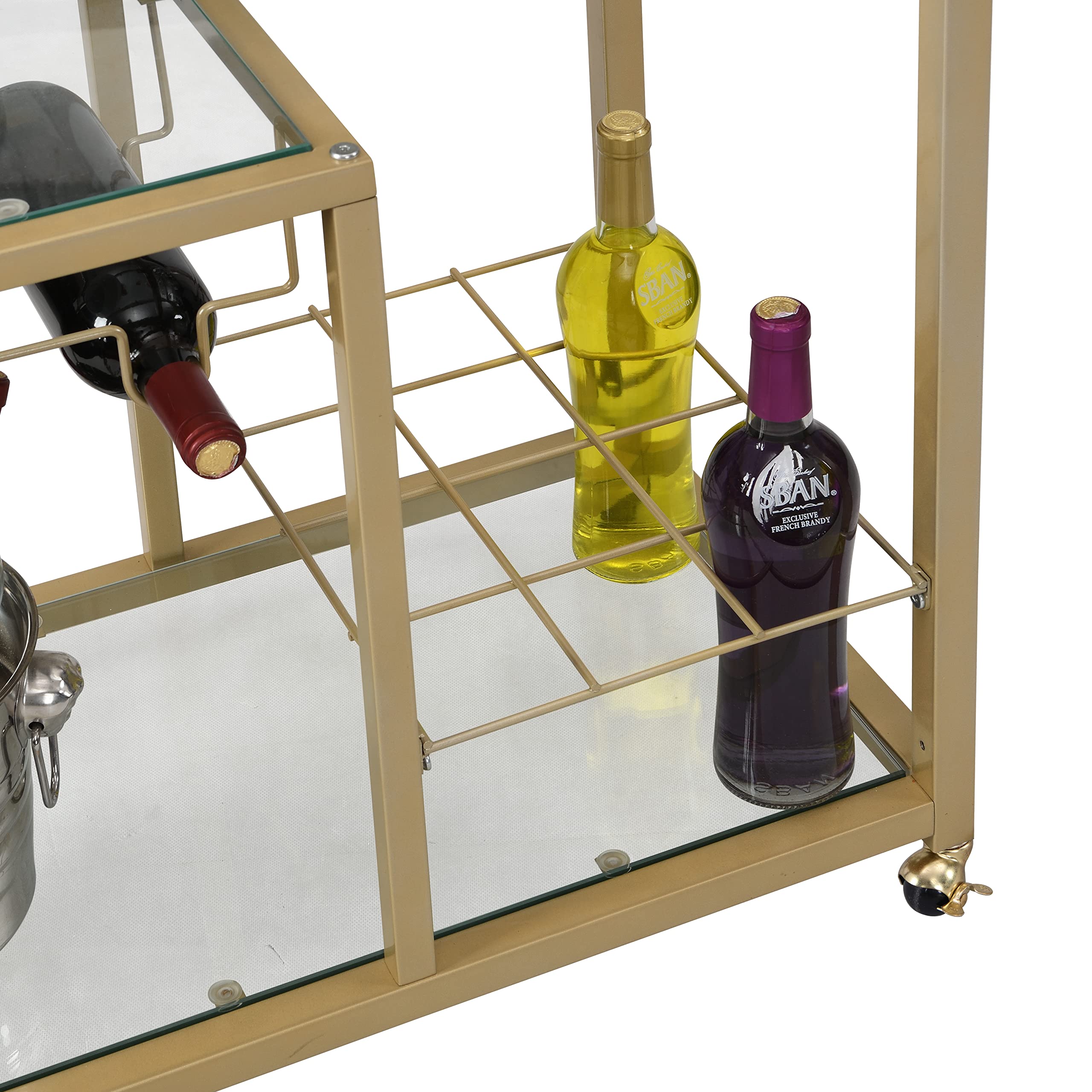 **Goujxcy Mobile Kitchen Island Cart with Storage - Rolling Kitchen Cart with Drawers, Cabinets, Lockable Casters & Adjustable Shelves - Perfect for Small Kitchens, Apartments & Food Prep (A1-Gold)**