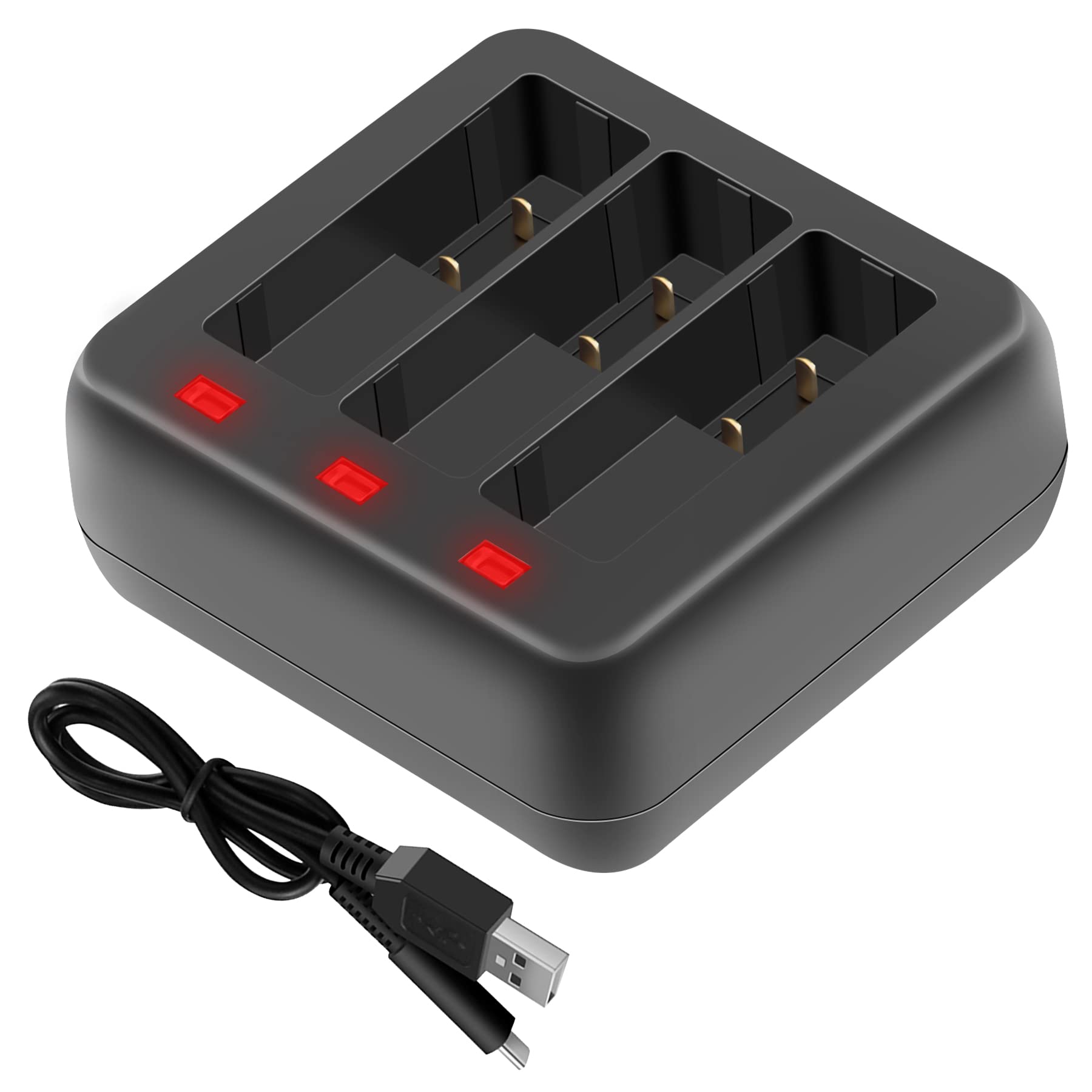 DJI Osmo Action 3/4 Battery Charger - 3-Port Fast Charging Station with LED Indicators | Power Hub for DJI Action Cameras | Perfect for Travel, Vlogging & Outdoor Adventures