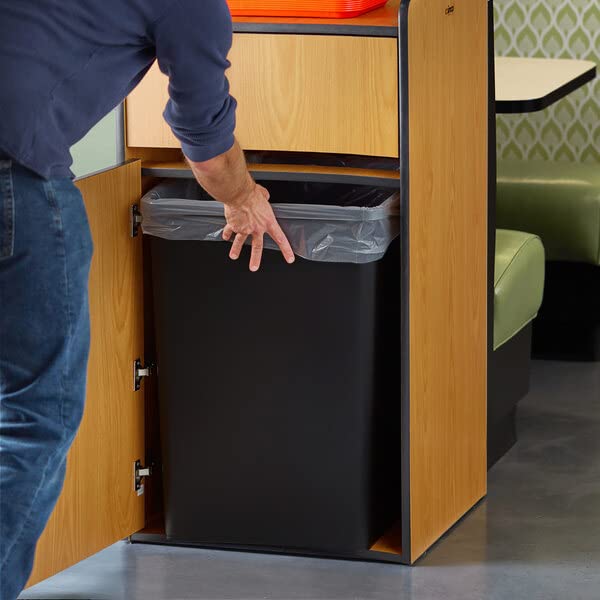 PRO&Family 140 Qt. (35 Gallon / 132 Liter) Heavy-Duty Black Square Trash Can - Kitchen Garbage Bin, Waste Basket, Recycling Container for Home, Office & Outdoor Use