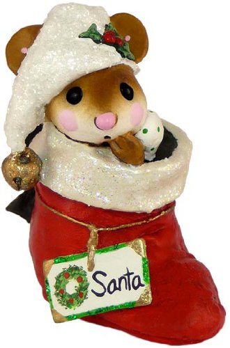 Wee Forest Folk M-317 Me in My Nightcap Red - Handcrafted Collectible Figurine for Home Decor, Gift, and Christmas Display