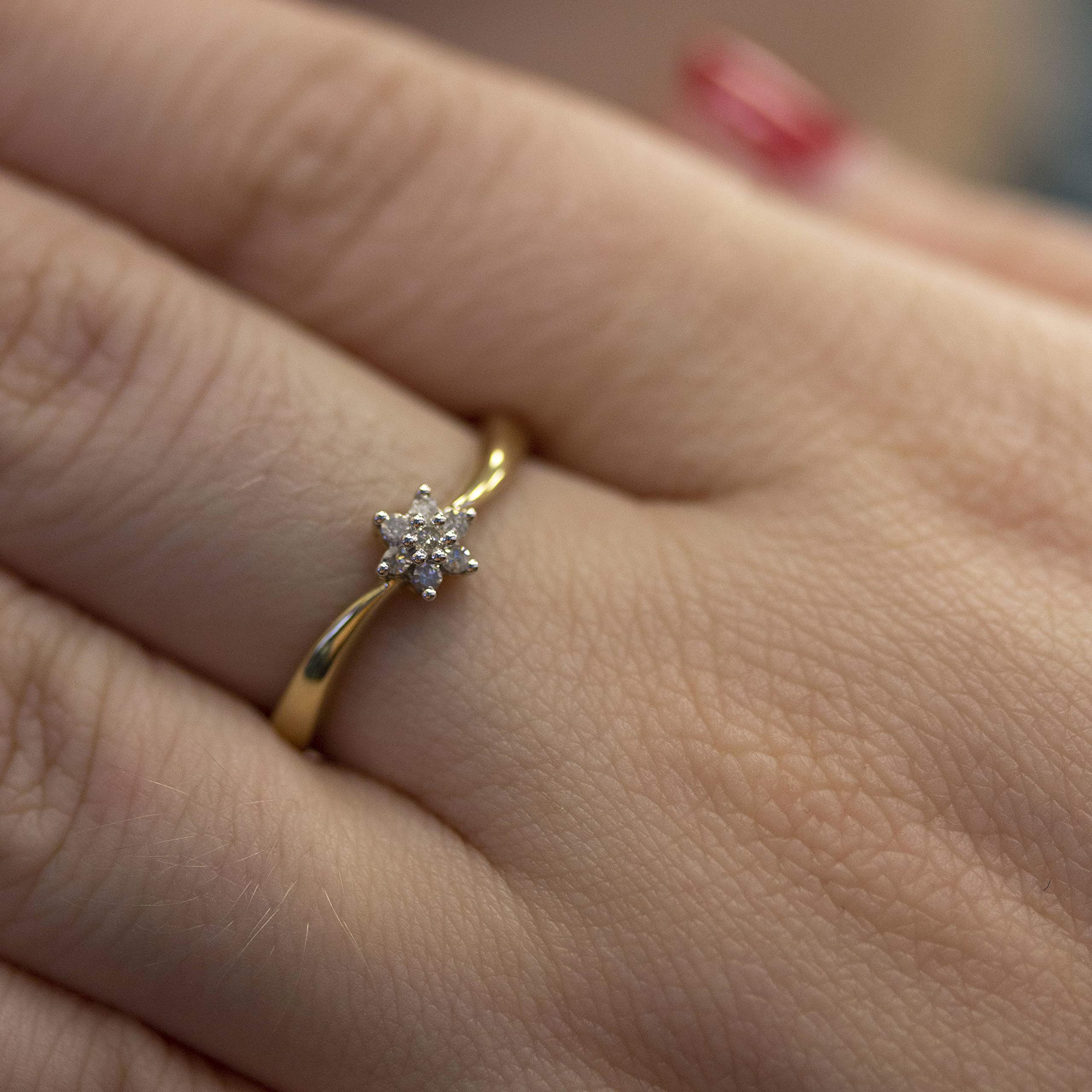 10K Yellow Gold Diamond Cluster Ring for Women - Elegant Wedding, Engagement & Anniversary Jewelry Gift - Perfect for Special Occasions & Everyday Wear