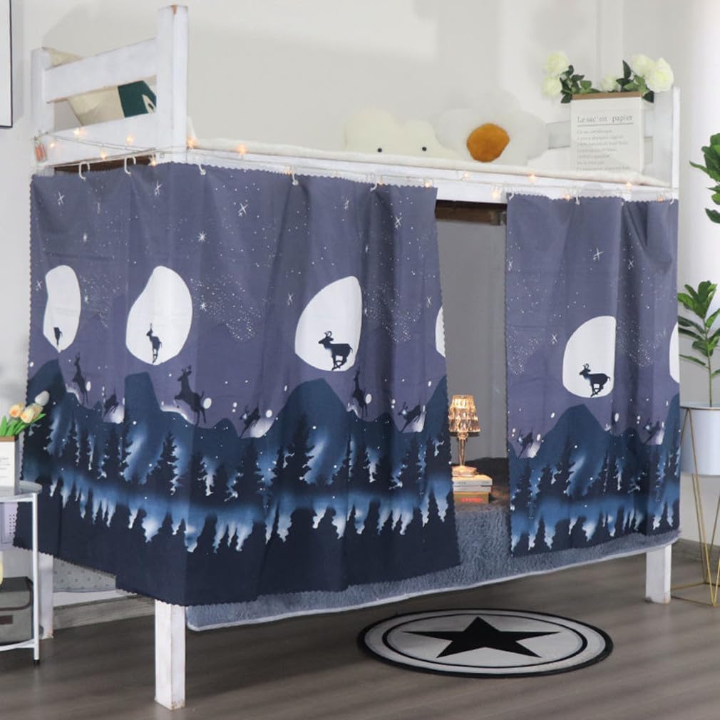 iBluelover Bunk Bed Curtains - Breathable Dustproof Blackout Curtains for Dorm Beds, College Students & Loft Sleeping - Lightproof Canopy Tent for Privacy & Better Sleep (Single Sleeper, Home Use)