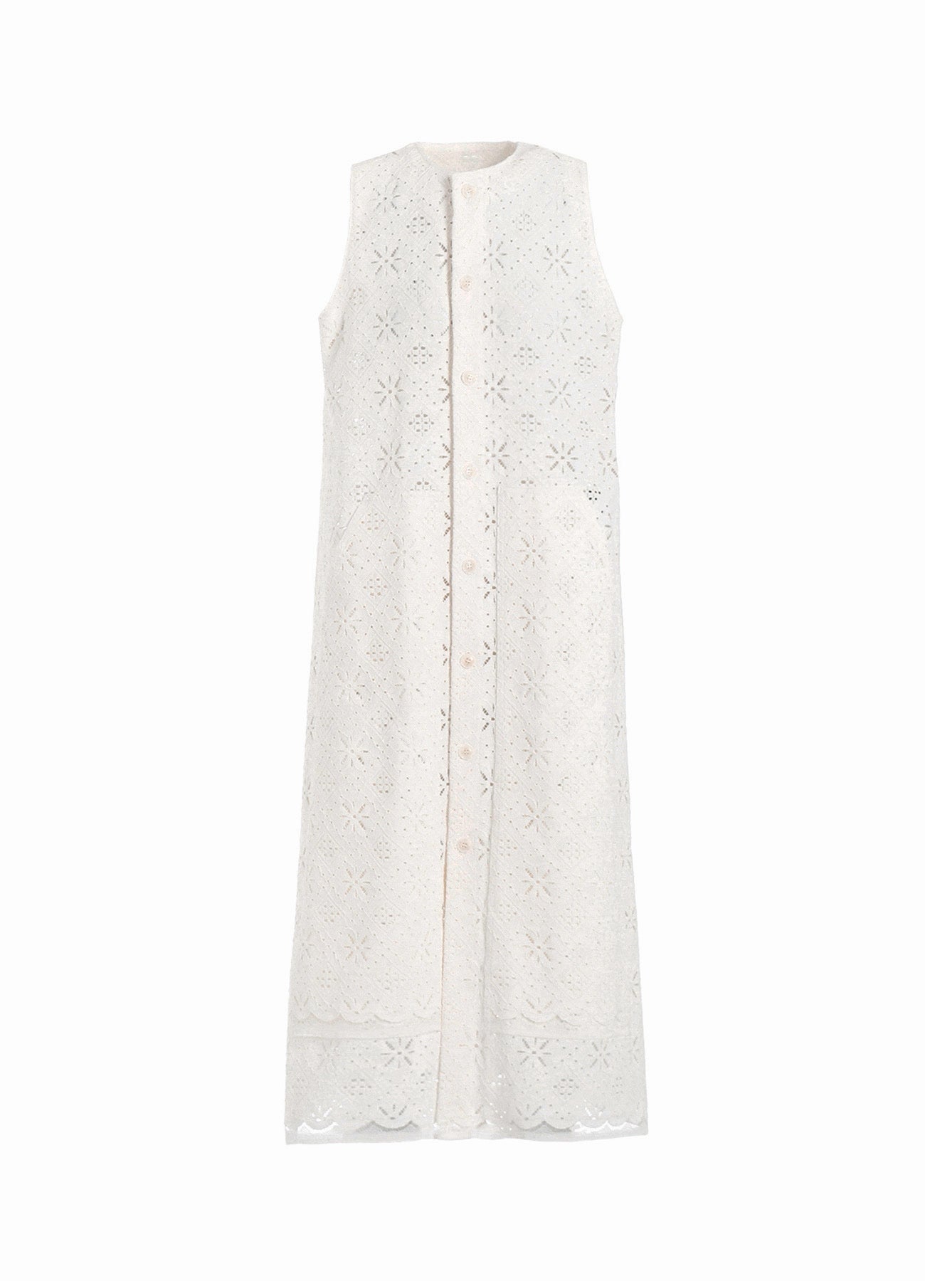 Elegant Cotton Lace Front Open Dress for Women - Summer Boho Chic Maxi Dress for Beach, Wedding & Special Occasions