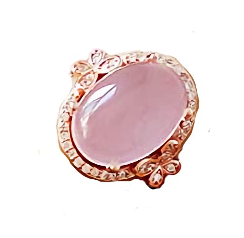 Natural Rose Quartz Ring for Women - Rose Gold Plated Sterling Silver, Handmade Art Deco Statement Ring | Perfect for Engagement, Wedding & Everyday Wear