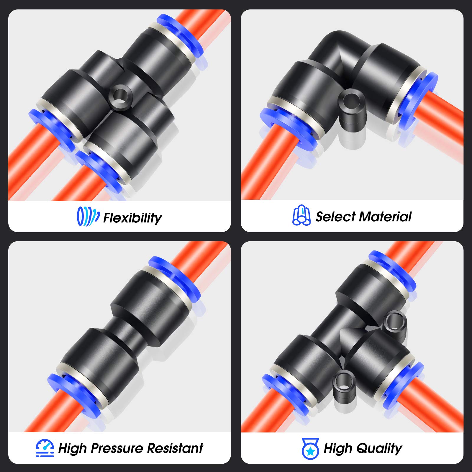 TAILONZ 1/4 Inch OD 10 Meters PU Air Hose - High Pressure Pneumatic Tubing for Air Compressor, Paint Sprayer, Fluid Transfer | Durable Orange PU Tube for Industrial, Automotive & DIY Projects