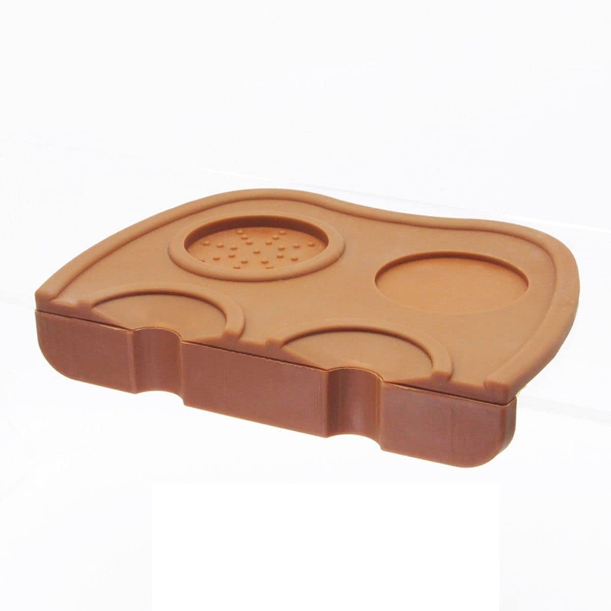 YITAQI Fluted Silicone Espresso Tamper Mat - Non-Slip Barista Tool for Coffee Tamping, Home Cafe & Professional Use (Large, Coffee Brown) - Perfect for Espresso Machines, Coffee Shops & Home Brewing Stations