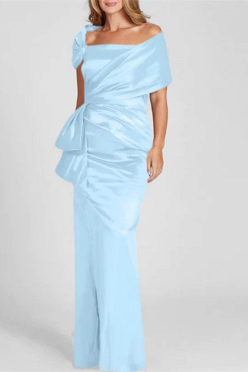Elegant Off-The-Shoulder Floor-Length Mother of the Bride Dress CM0336 - Perfect for Weddings, Formal Events & Special Occasions