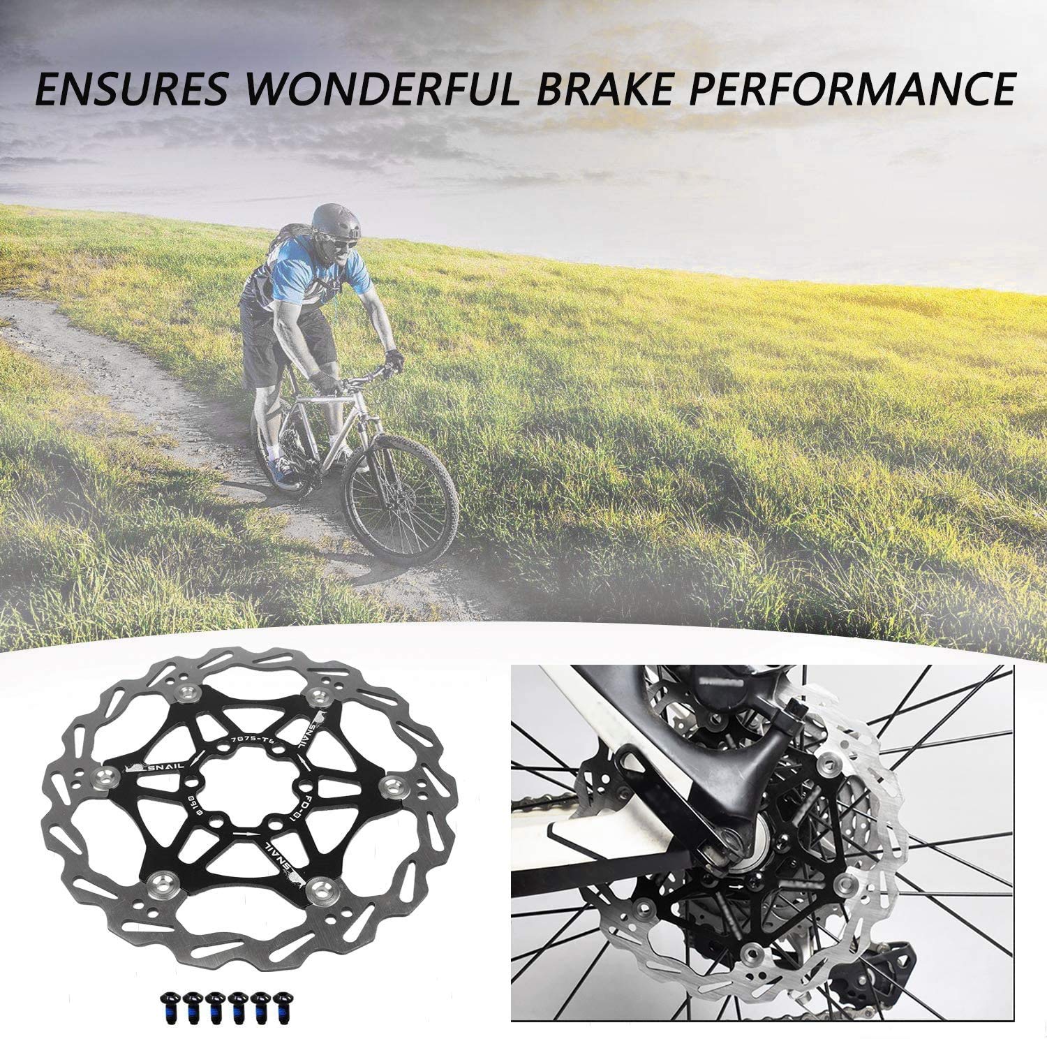 160mm & 180mm Bicycle Disc Brake Rotor Set - 6 Bolt Universal Fit for Road Bikes, Mountain Bikes, MTB & BMX - Durable Aluminum Alloy & Stainless Steel - Perfect for Commuting, Trail Riding & Urban Cycling