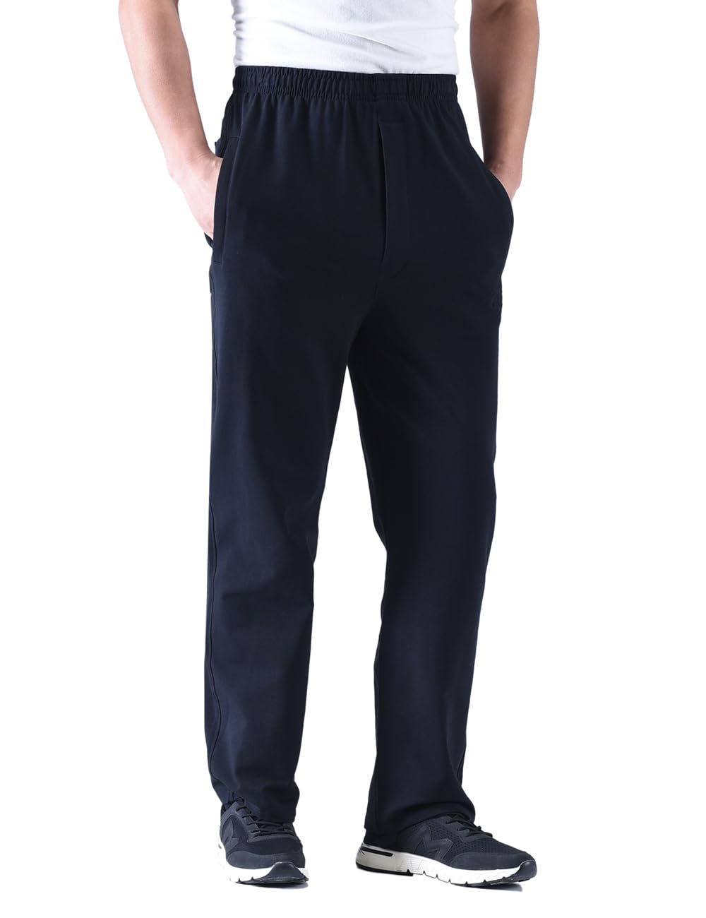 Zoulee Men's Casual Cotton Jogger Sweatpants with Zipper Front - Comfortable Lounge Pants for Running, Gym, Travel & Everyday Wear